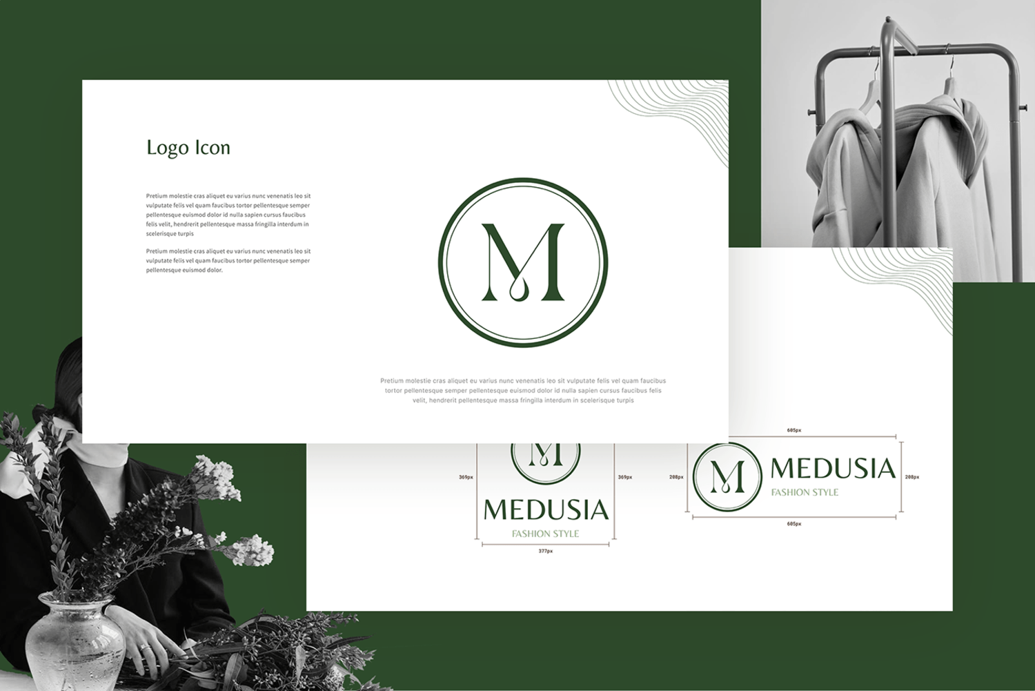 2259 简单优雅的品牌vi设计提案模板Medusia Powerpoint Brand Guidelines