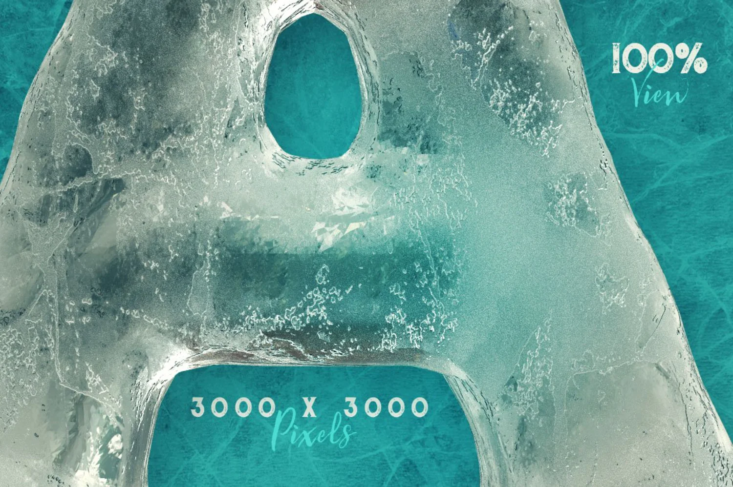 2293 艺术冰雕效果的3D装饰性大写英文字体 Ice Ice Baby – 3D Lettering