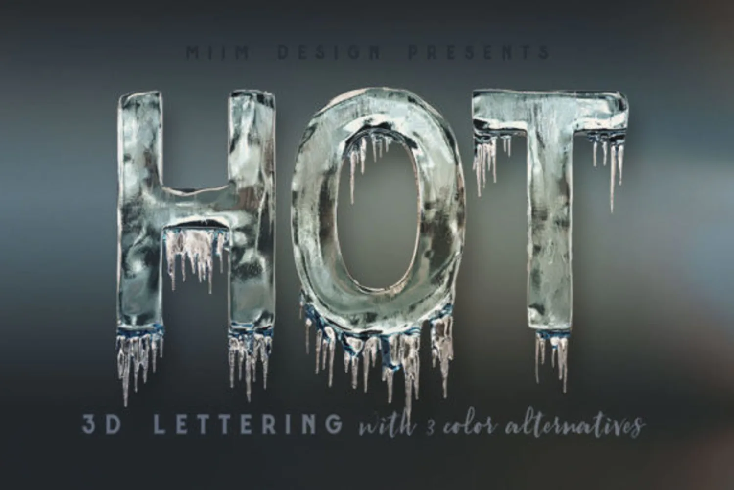 2294 冰冻3D立体文字模型PNG免抠素材包 Ice Cold – 3D Lettering