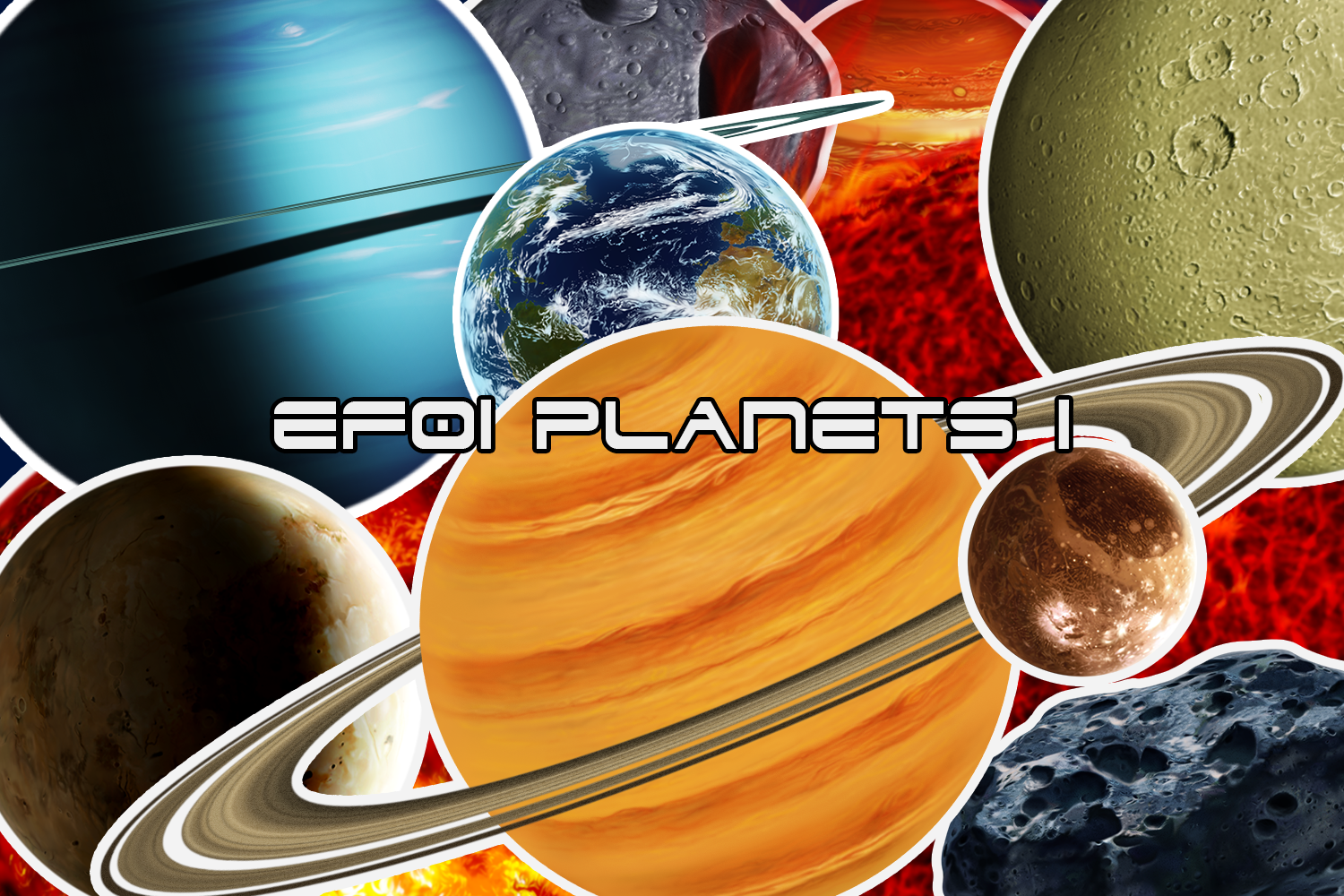 2300 88款星球陨石太空物质PSD免抠素材包 EF01 Planets 1