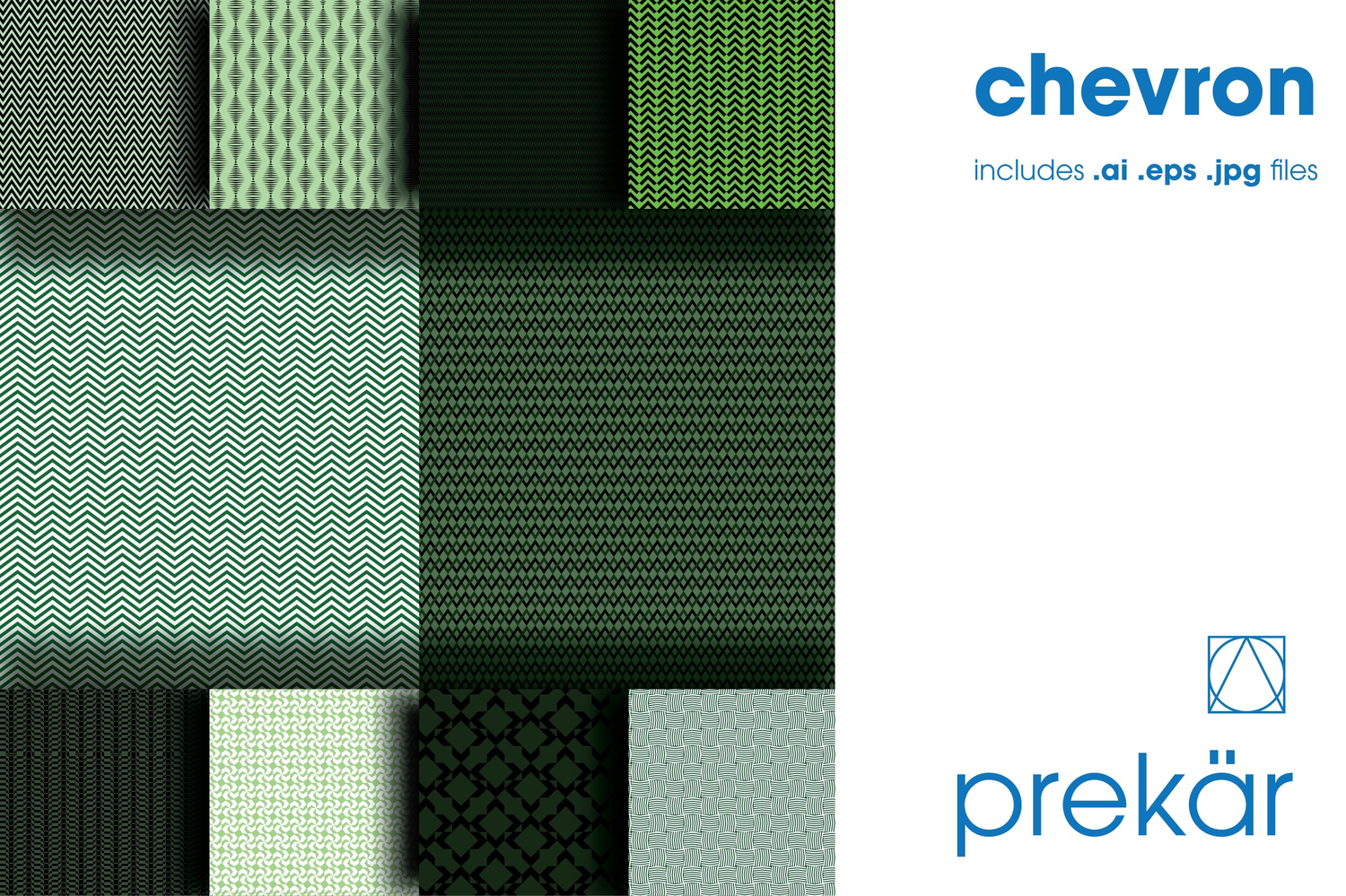 2315 10款现代矢量无缝底纹背景素材 Chevron-Green-Ten-Pack