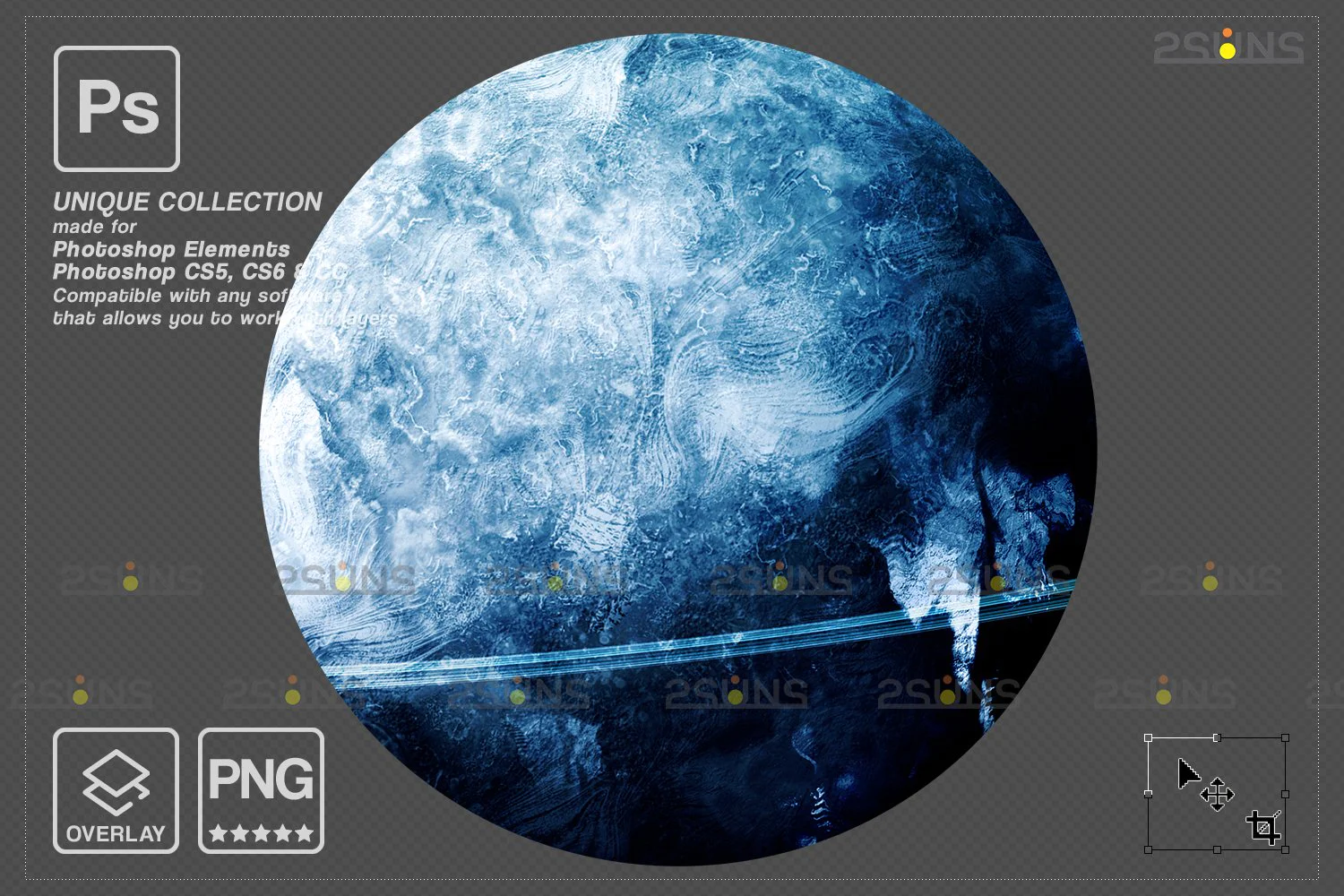 2325 11款行星宇宙太空PHOTOSHOP覆盖PNG空间剪贴画夜空Space planets v2 photo overlays