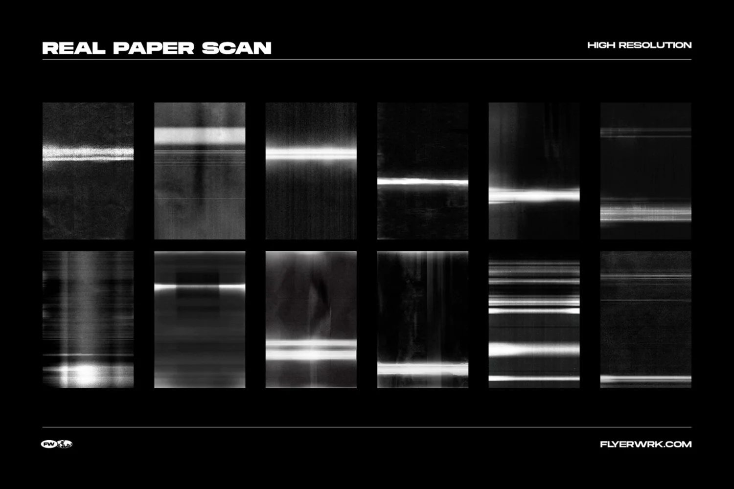 2329 潮流复古粗糙故障扫描纸张效果抽象酸性影印纹理背景样机设计素材 FW Mad Copy Scan