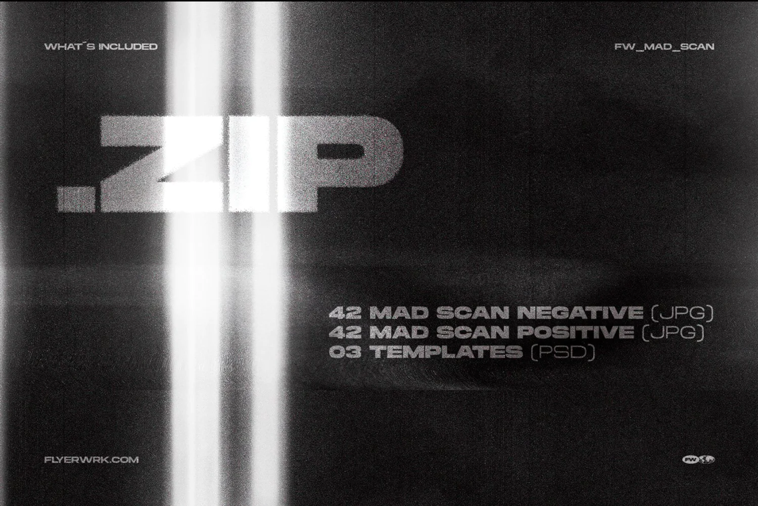 2329 潮流复古粗糙故障扫描纸张效果抽象酸性影印纹理背景样机设计素材 FW Mad Copy Scan