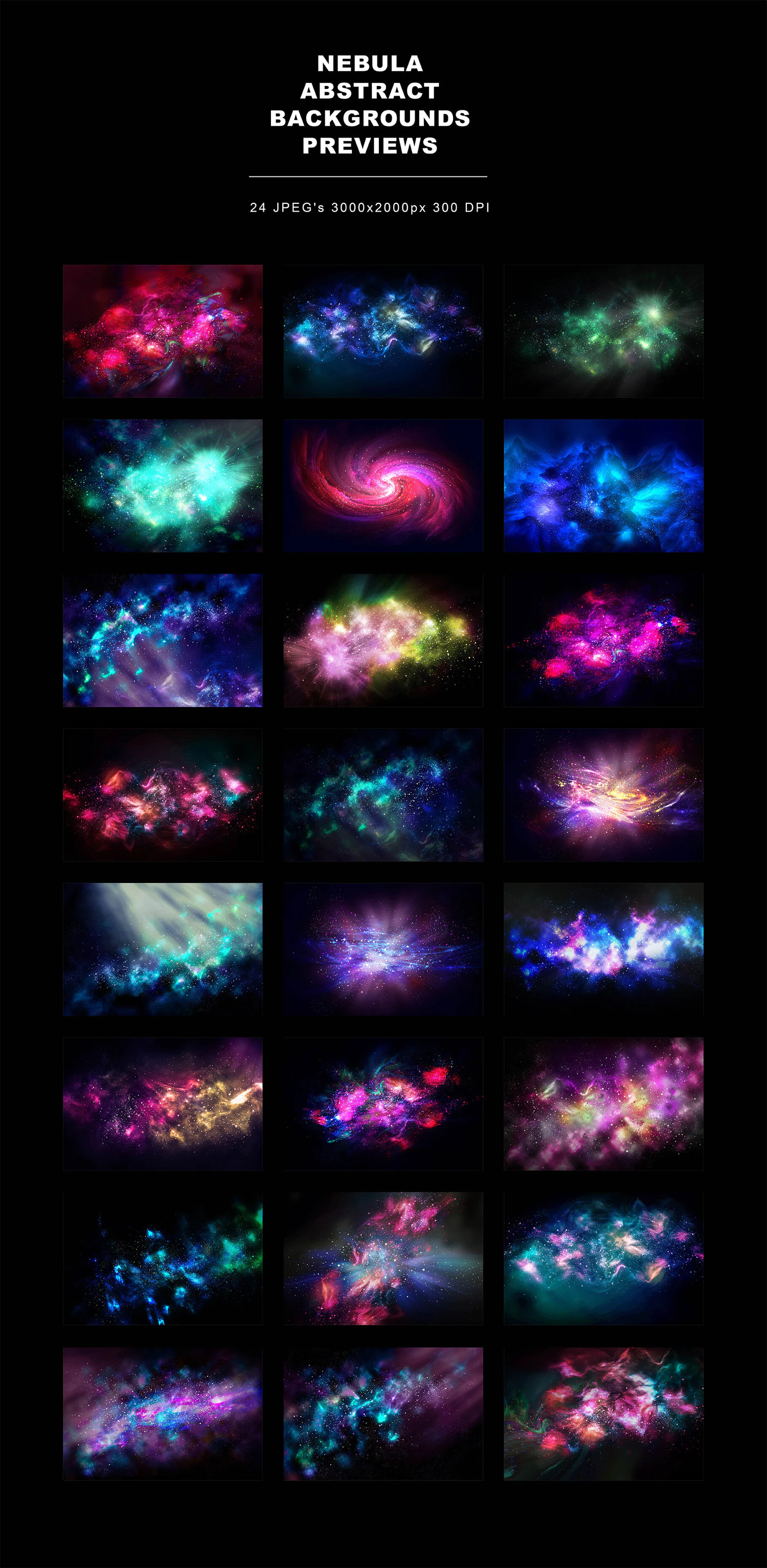 2345 24款抽象星云宇宙太空高清背景素材 Abstract Nebula Backgrounds