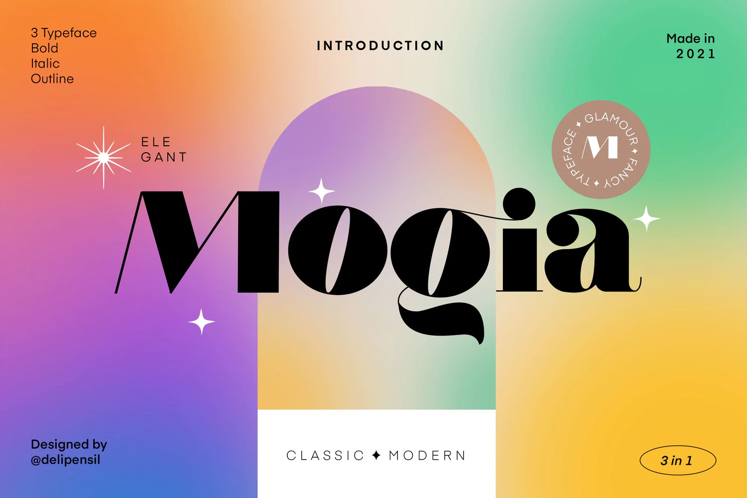 2372 潮流现代酸性逆反差海报标题Logo英文字体设计素材 Mogia – Modern Classic Typeface