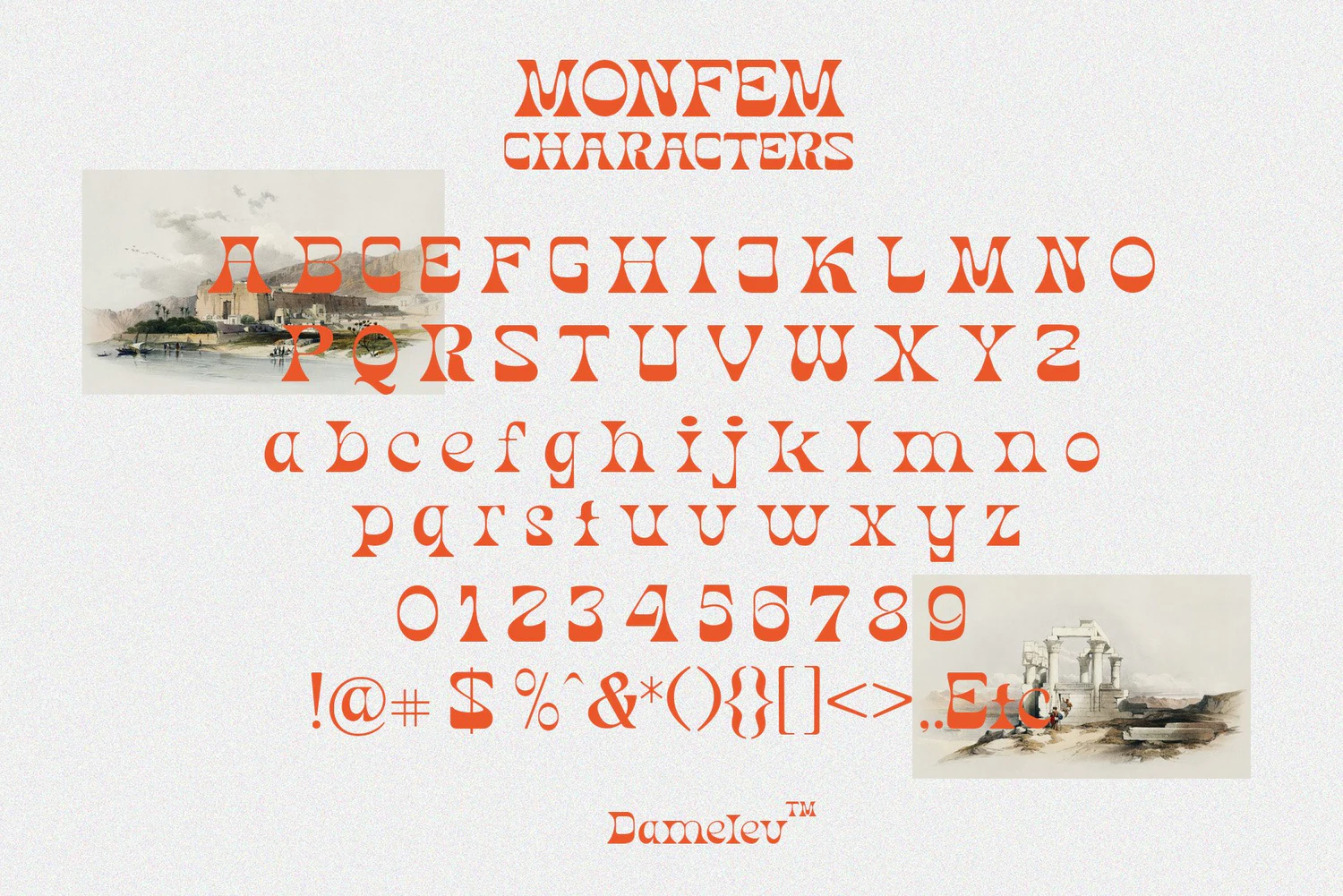 2379 经典现代扭曲风格时尚英文衬线字体 Monfem