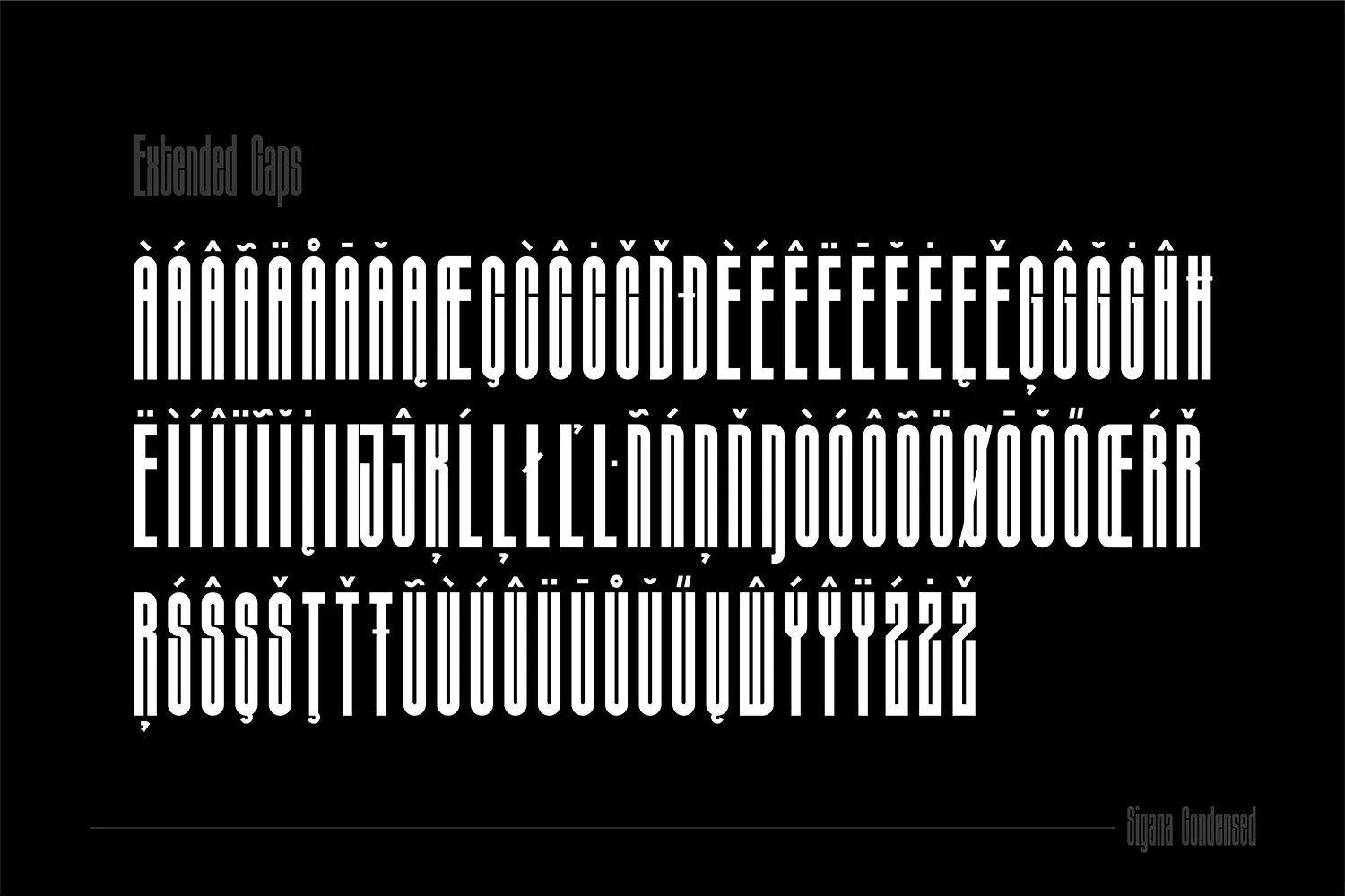 2382 现代概念显示英文超浓缩无衬线标题字体 Sigana – Modern Display Font