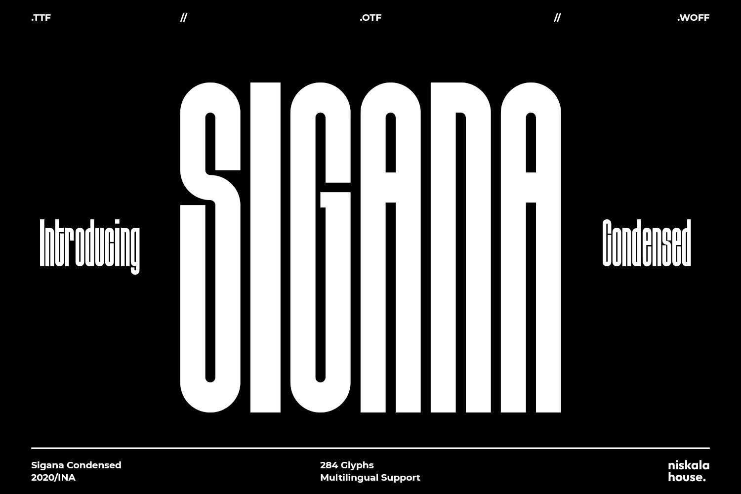 2382 现代概念显示英文超浓缩无衬线标题字体 Sigana – Modern Display Font