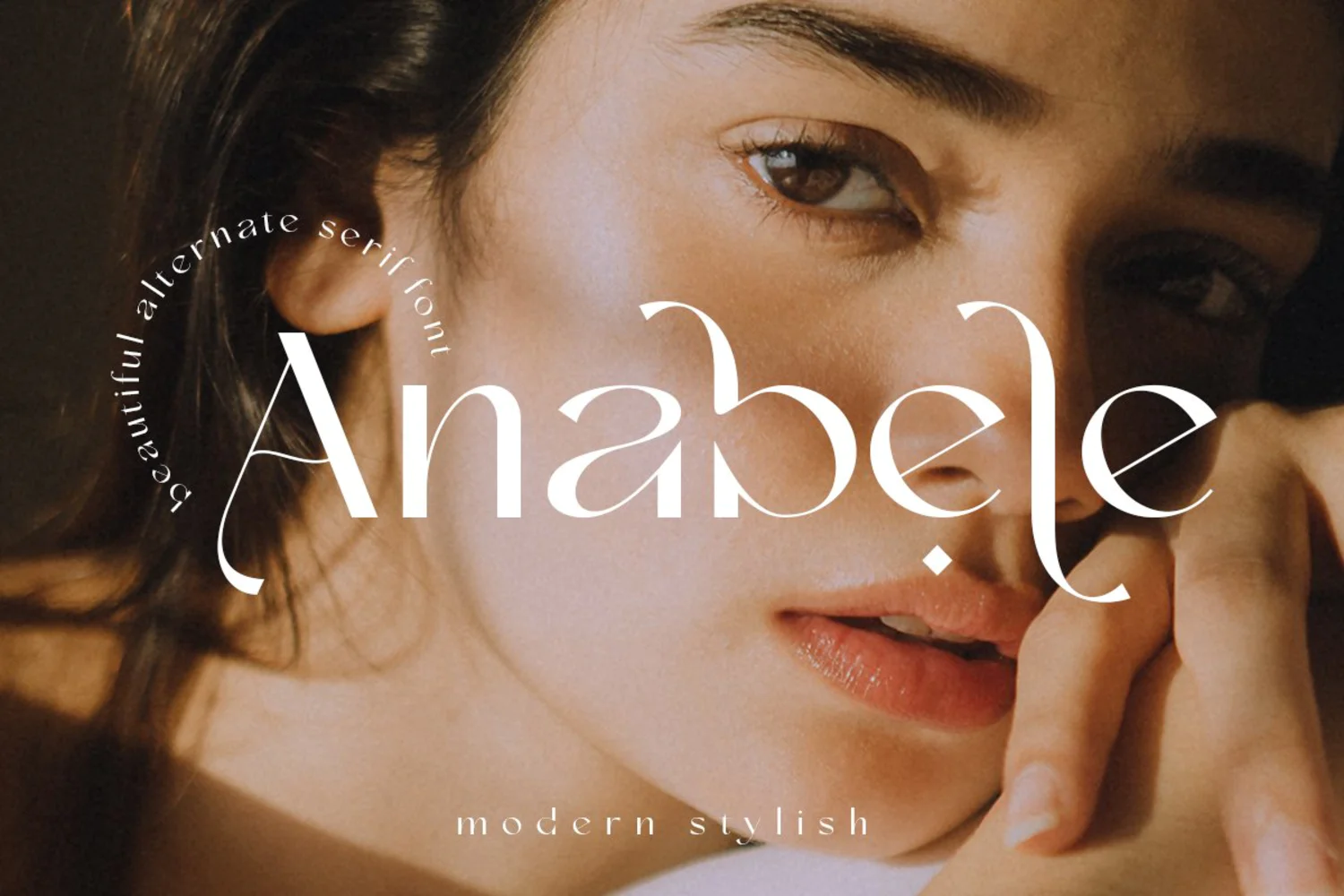 2385 现代优雅奢华杂志海报标题品牌logo设计衬线英文字体 Anabele Modern Stylish