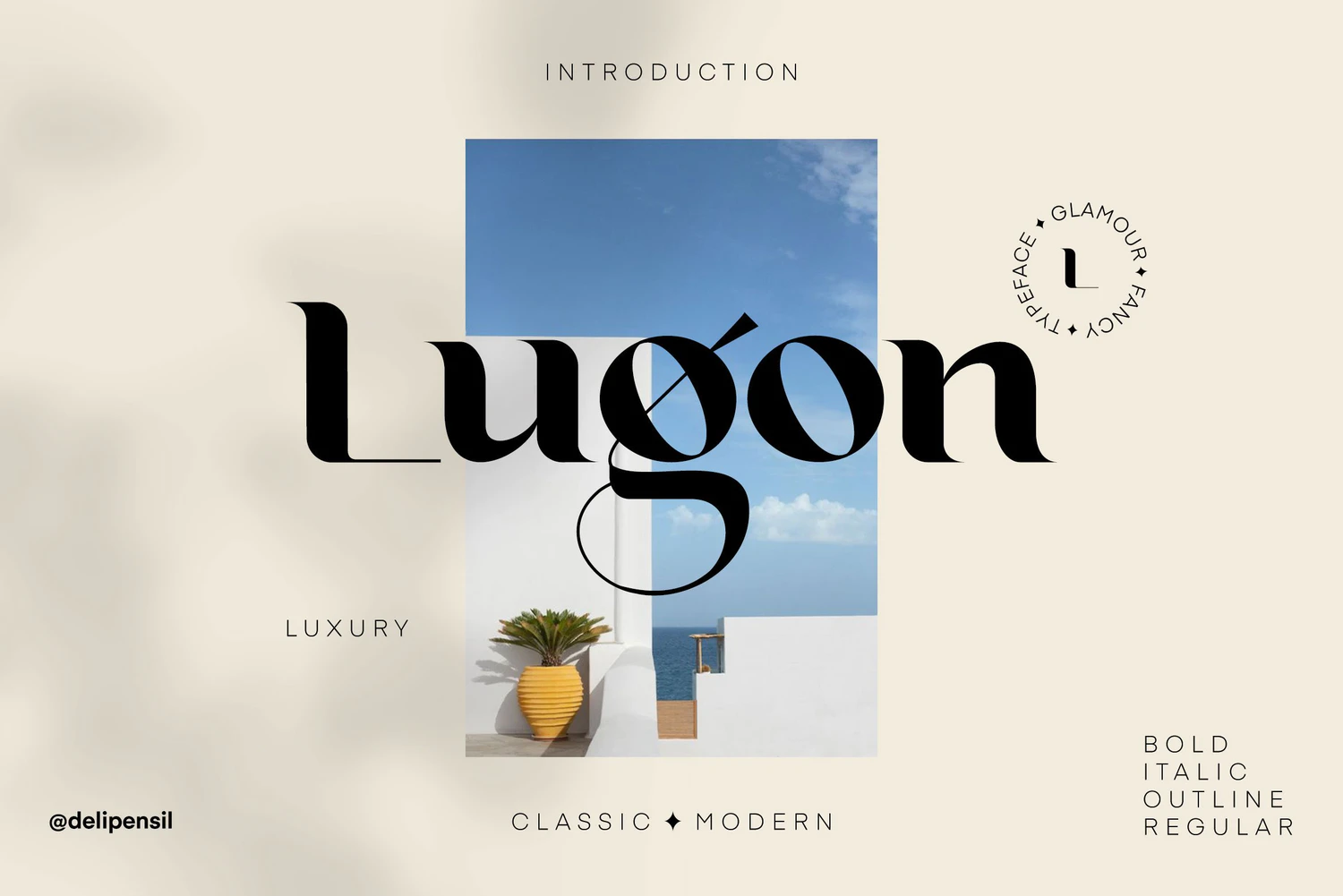 2387 现代经典标题艺术英文逆反差字体 Lugon Classic Modern Typeface