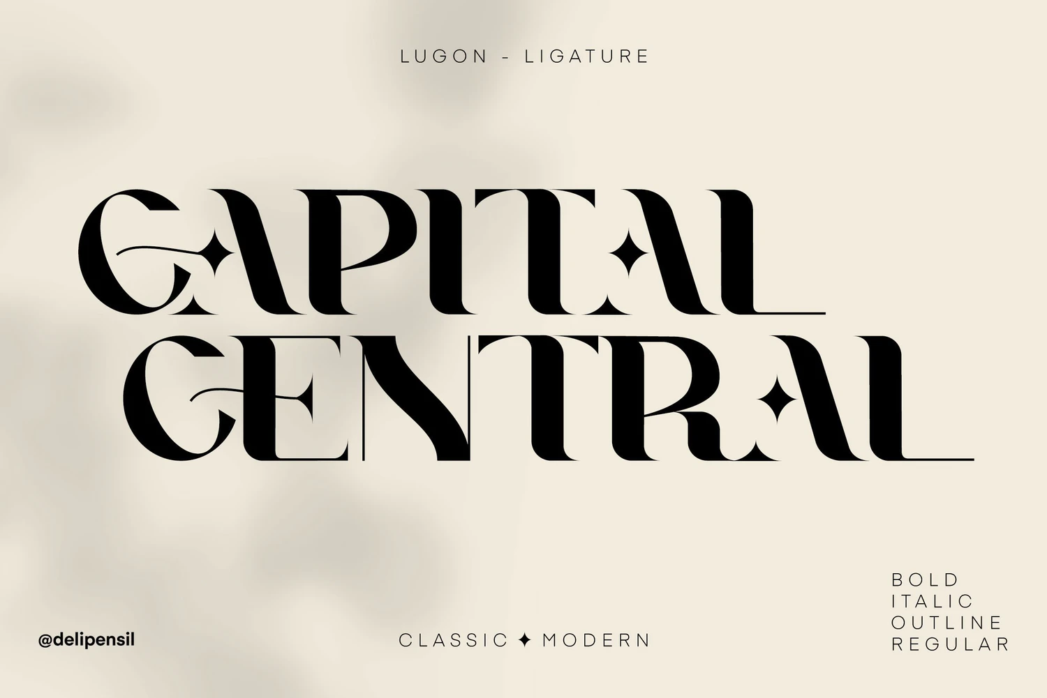 2387 现代经典标题艺术英文逆反差字体 Lugon Classic Modern Typeface