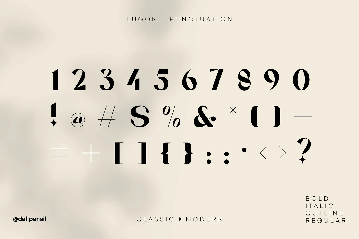 2387 现代经典标题艺术英文逆反差字体 Lugon Classic Modern Typeface