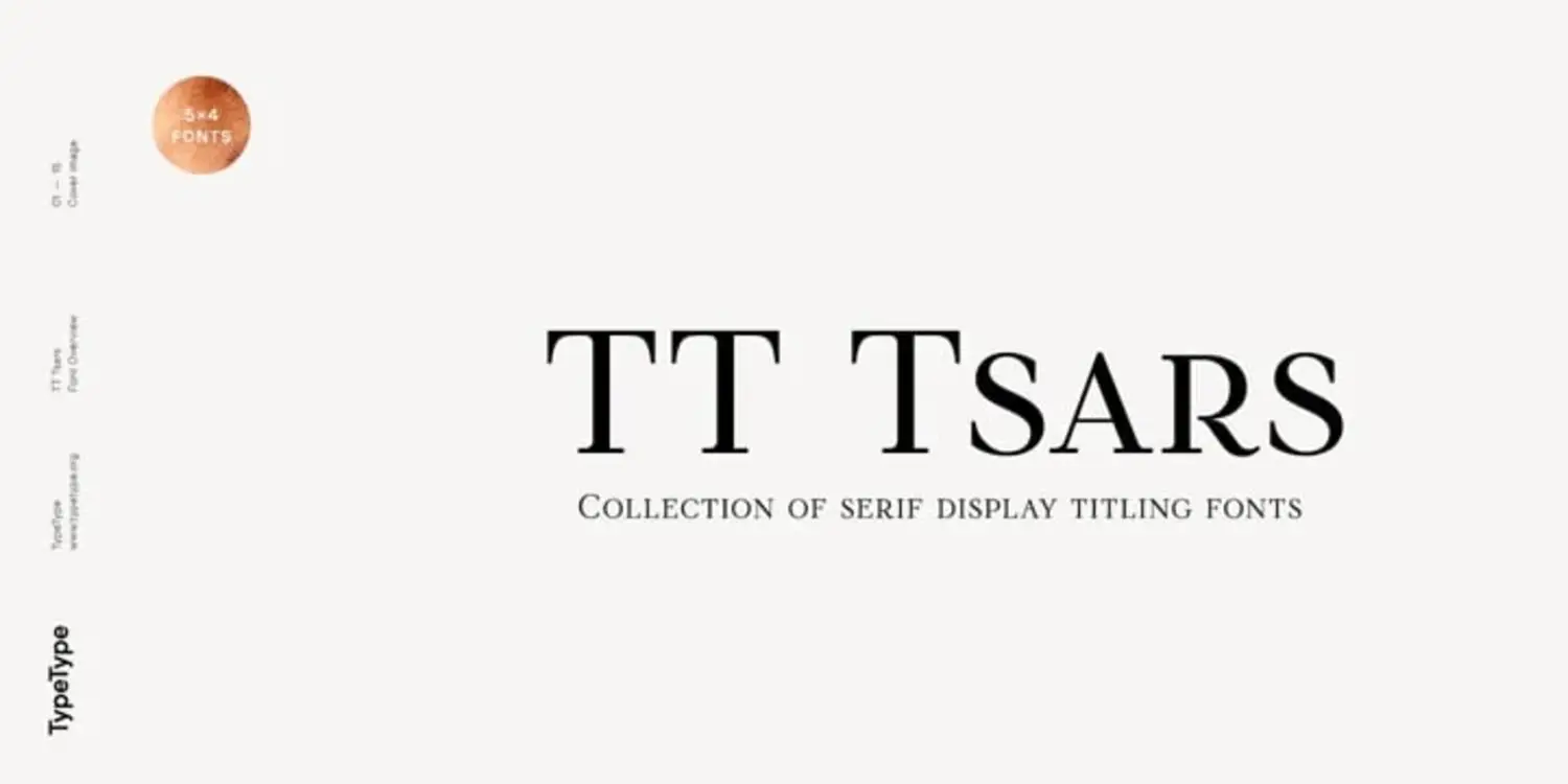 2400 TT家族时尚优雅英文衬线设计字体下载TT Tsars