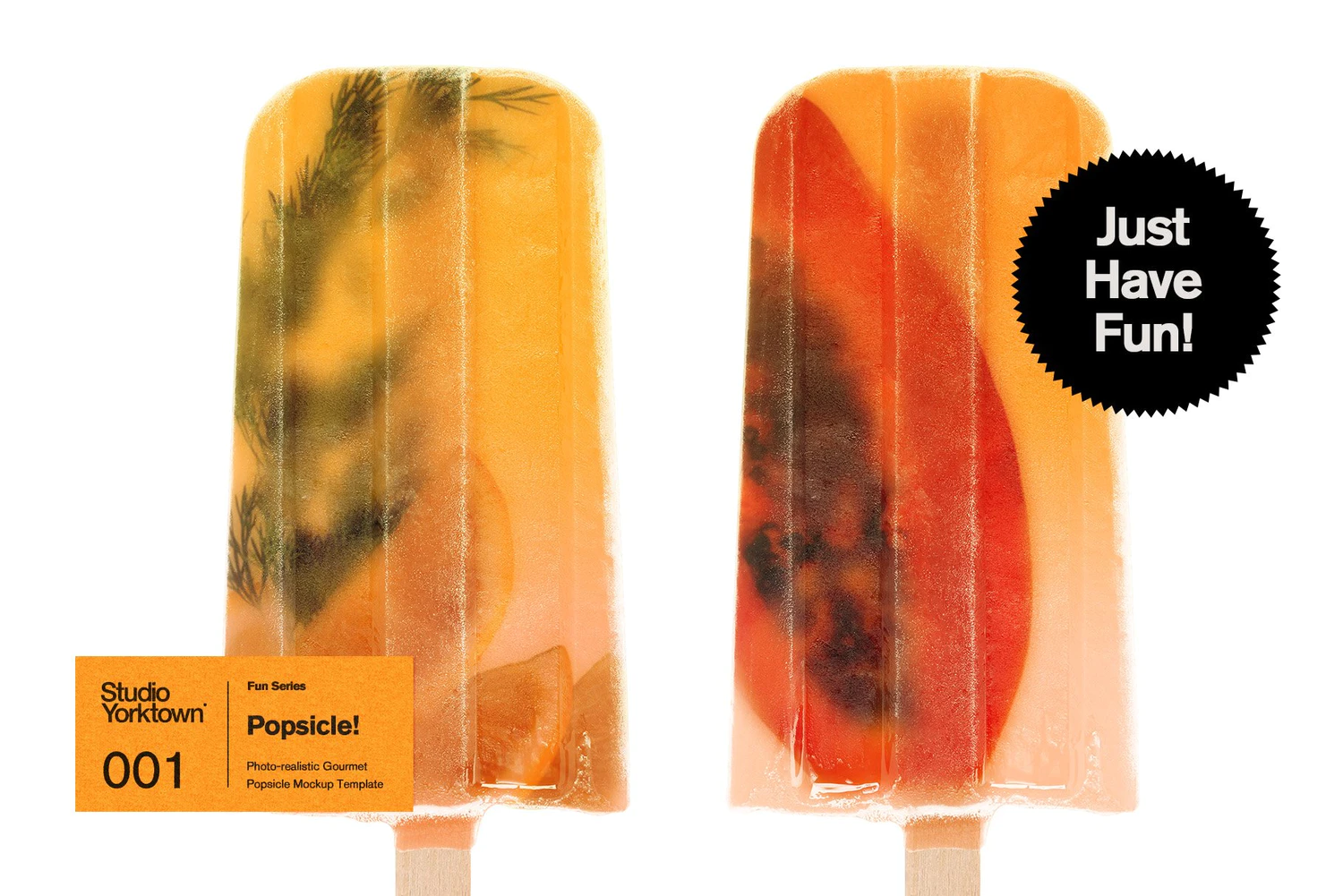 2511 水果夹心冰棍雪糕品牌设计展示PSD样机模板 Popsicle! Ice Pop Mockup Template