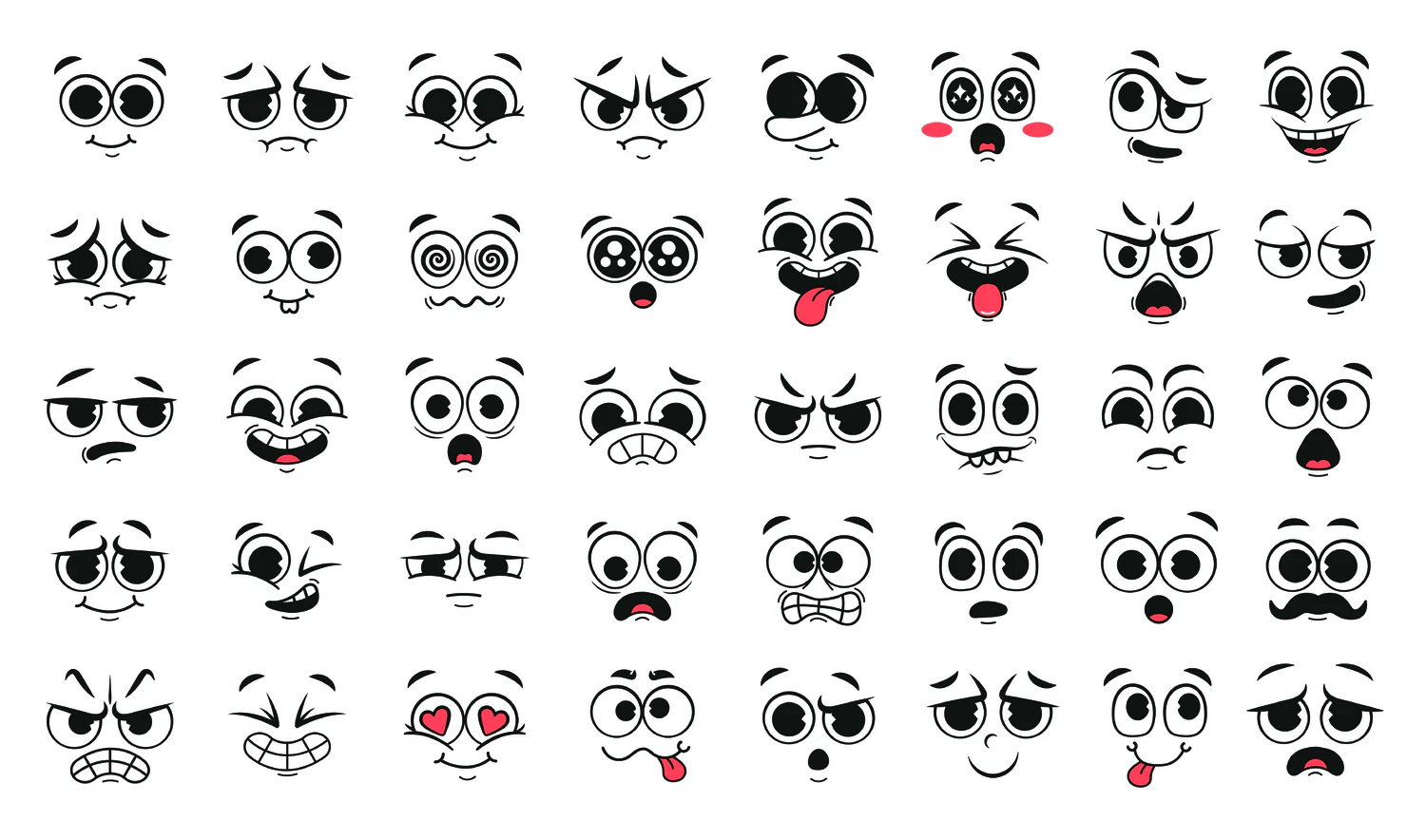 2522 12套趣味卡通贴纸表情包标题IP人物形象手势插画AI矢量设计包