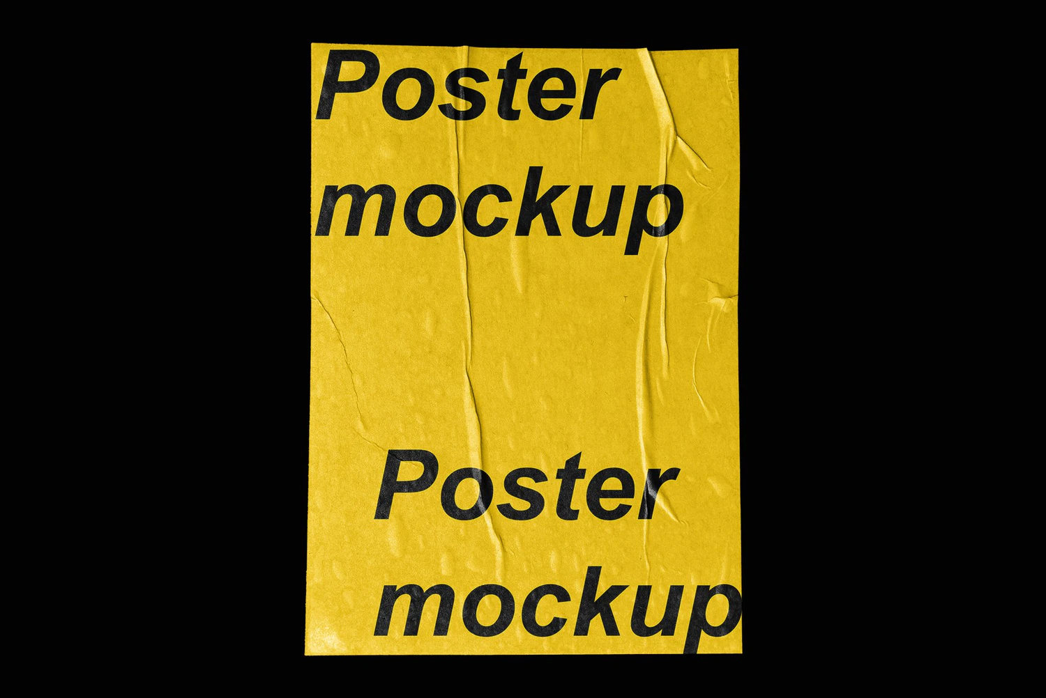 2643 褶皱旧纸墙面海报设计贴图展示样机PSD模板 POST – Poster Wrinkle Mockup