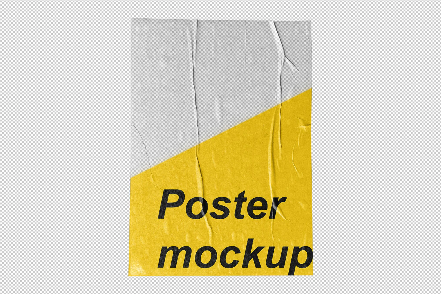 2643 褶皱旧纸墙面海报设计贴图展示样机PSD模板 POST – Poster Wrinkle Mockup