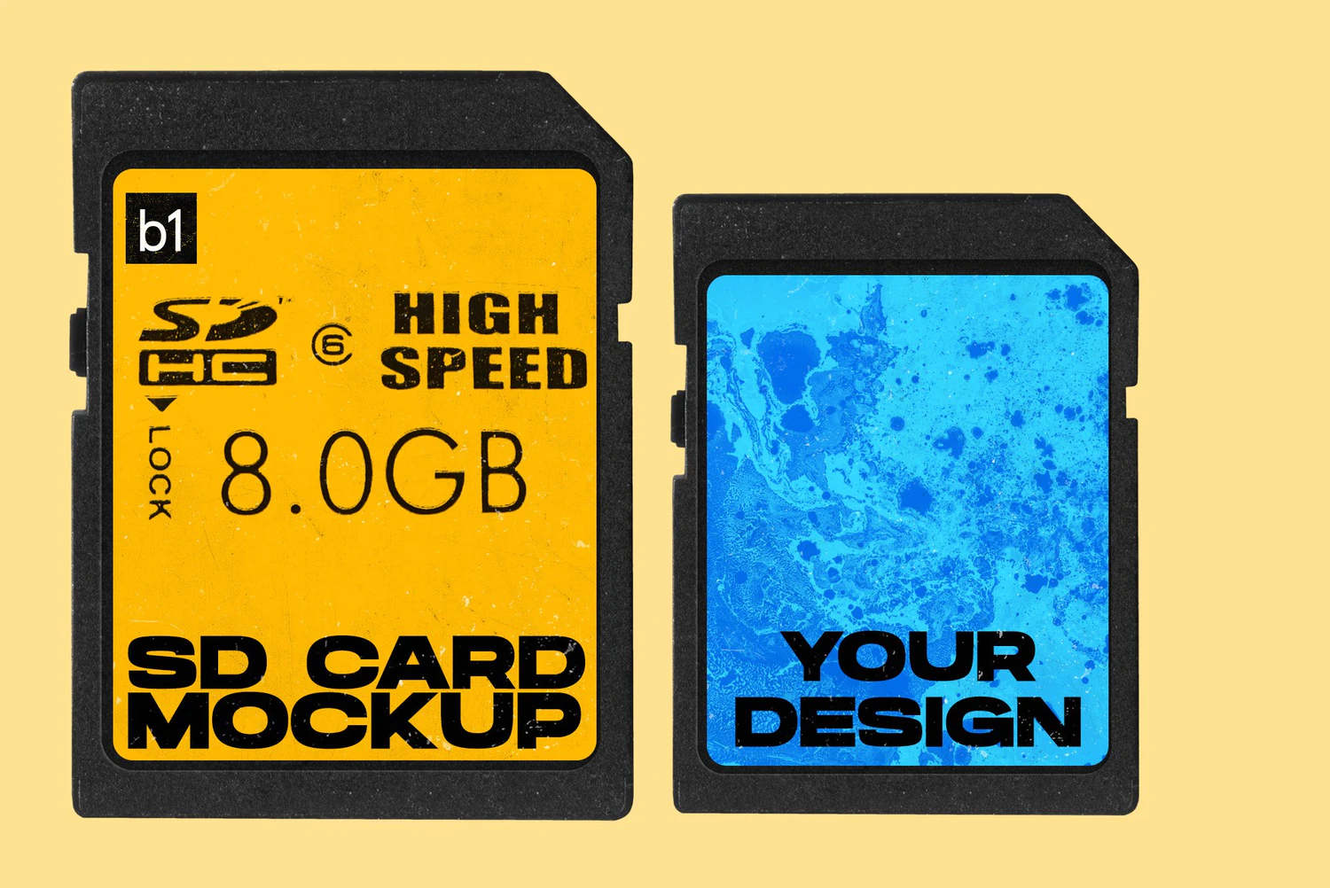 2647 电子品牌设计内存卡SD卡展示高清PNG模型 SD Memory Card Mockup
