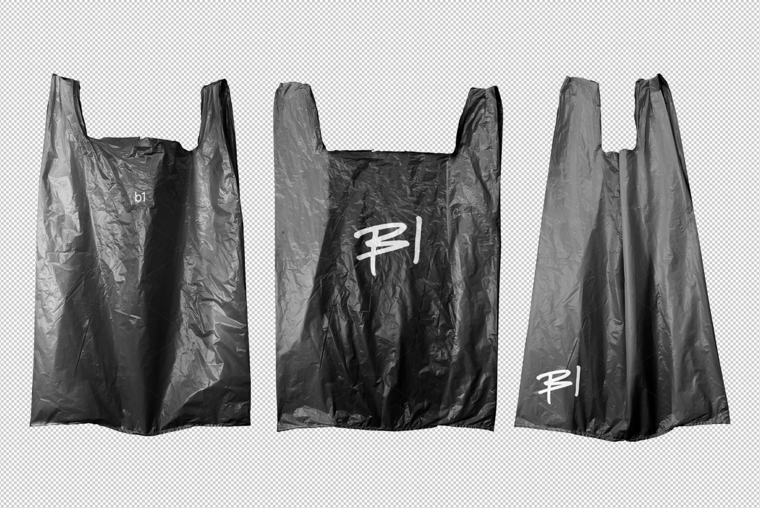 2648 环保塑料购物纸袋垃圾袋包装设计贴图样机PSD模型 Plastic Shopping Bag Mockup