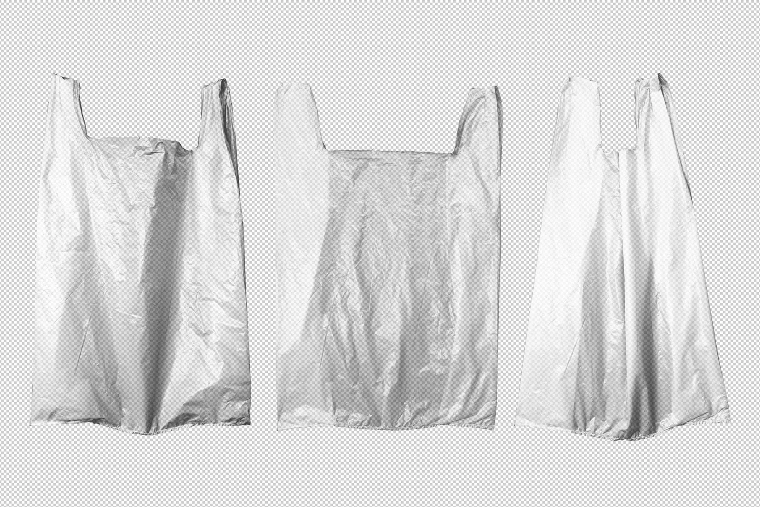 2648 环保塑料购物纸袋垃圾袋包装设计贴图样机PSD模型 Plastic Shopping Bag Mockup