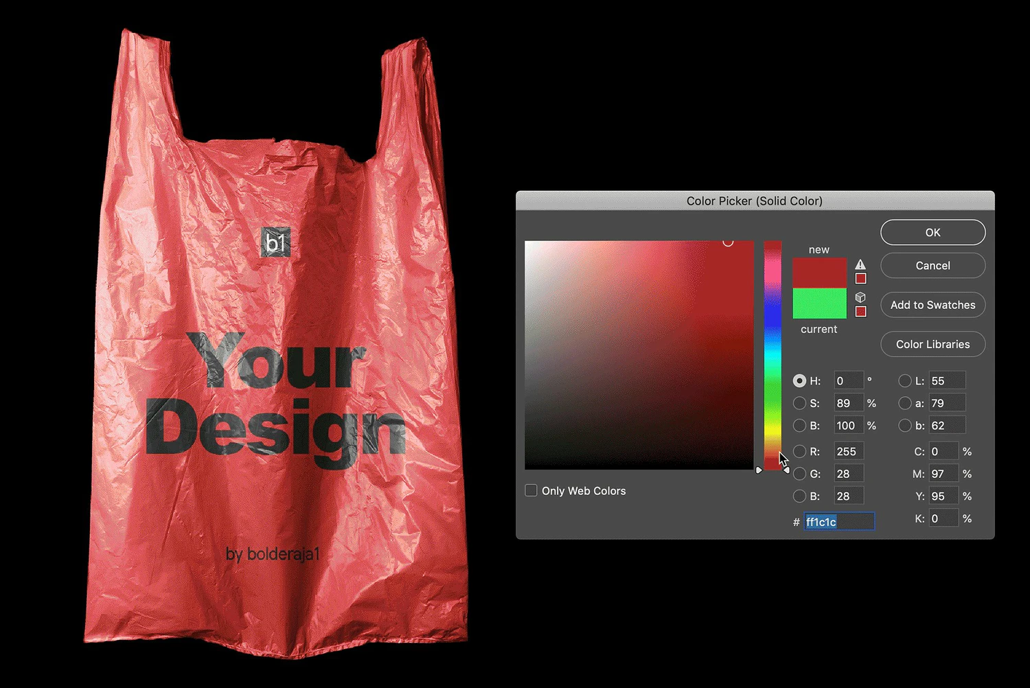 2648 环保塑料购物纸袋垃圾袋包装设计贴图样机PSD模型 Plastic Shopping Bag Mockup