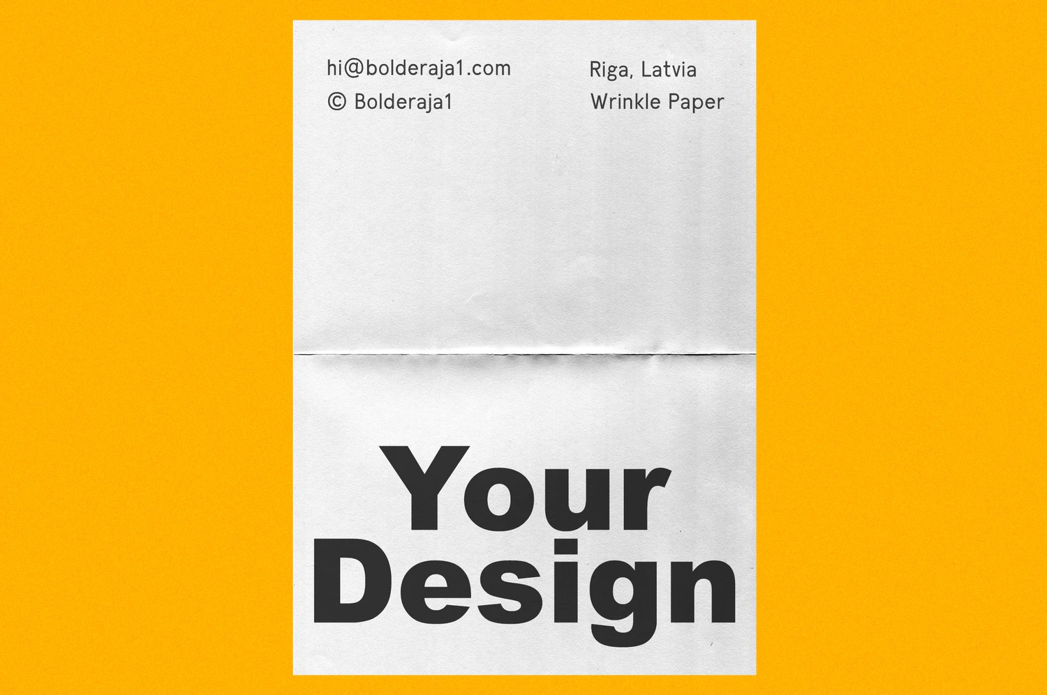 2652 6款潮流褶皱折痕单页海报纸张Ps贴图样机设计素材 Fold – 6 Wrinkle Paper Mockup