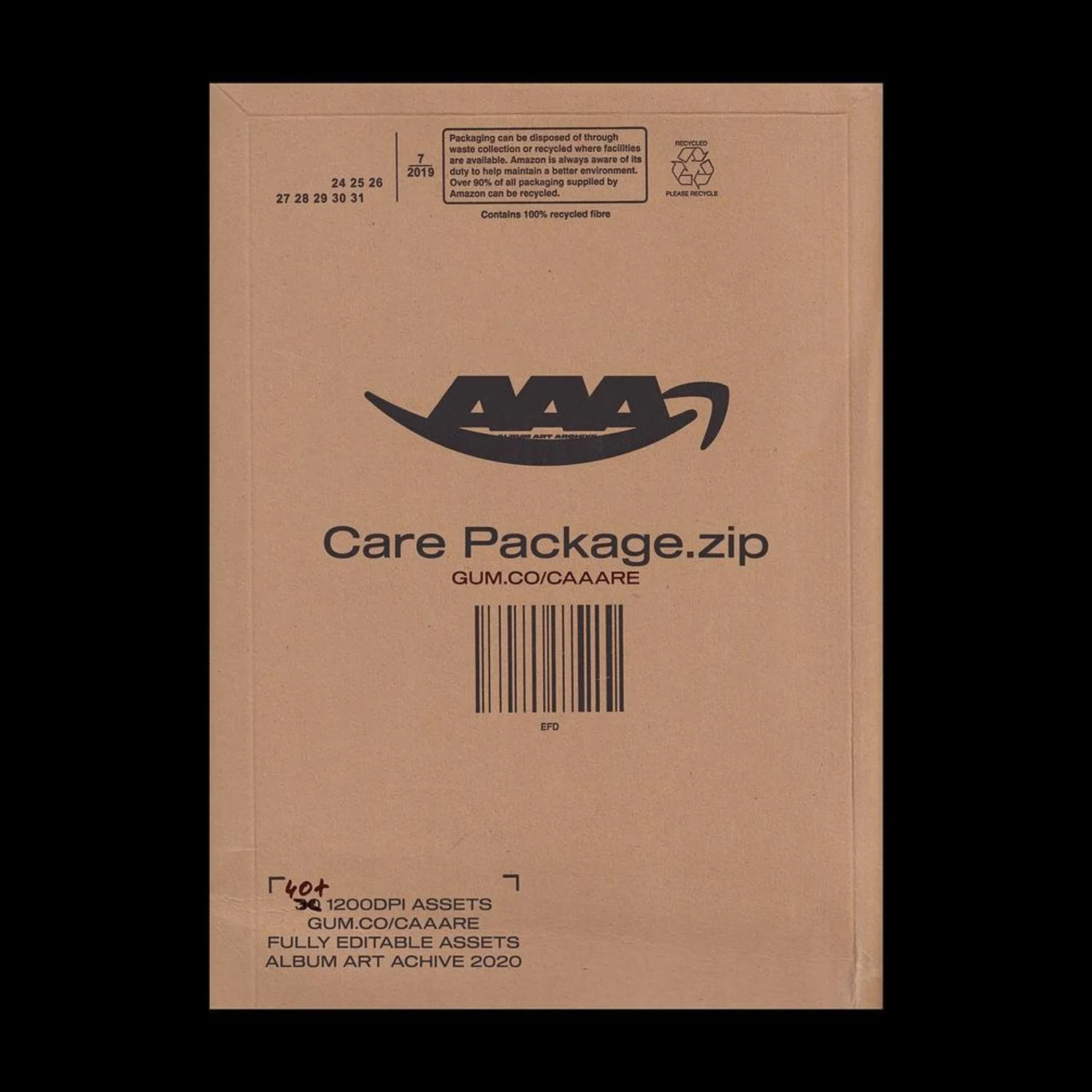 2673 44款快递面单潮流贴纸不干胶高清PNG免抠素材 Care Package 2