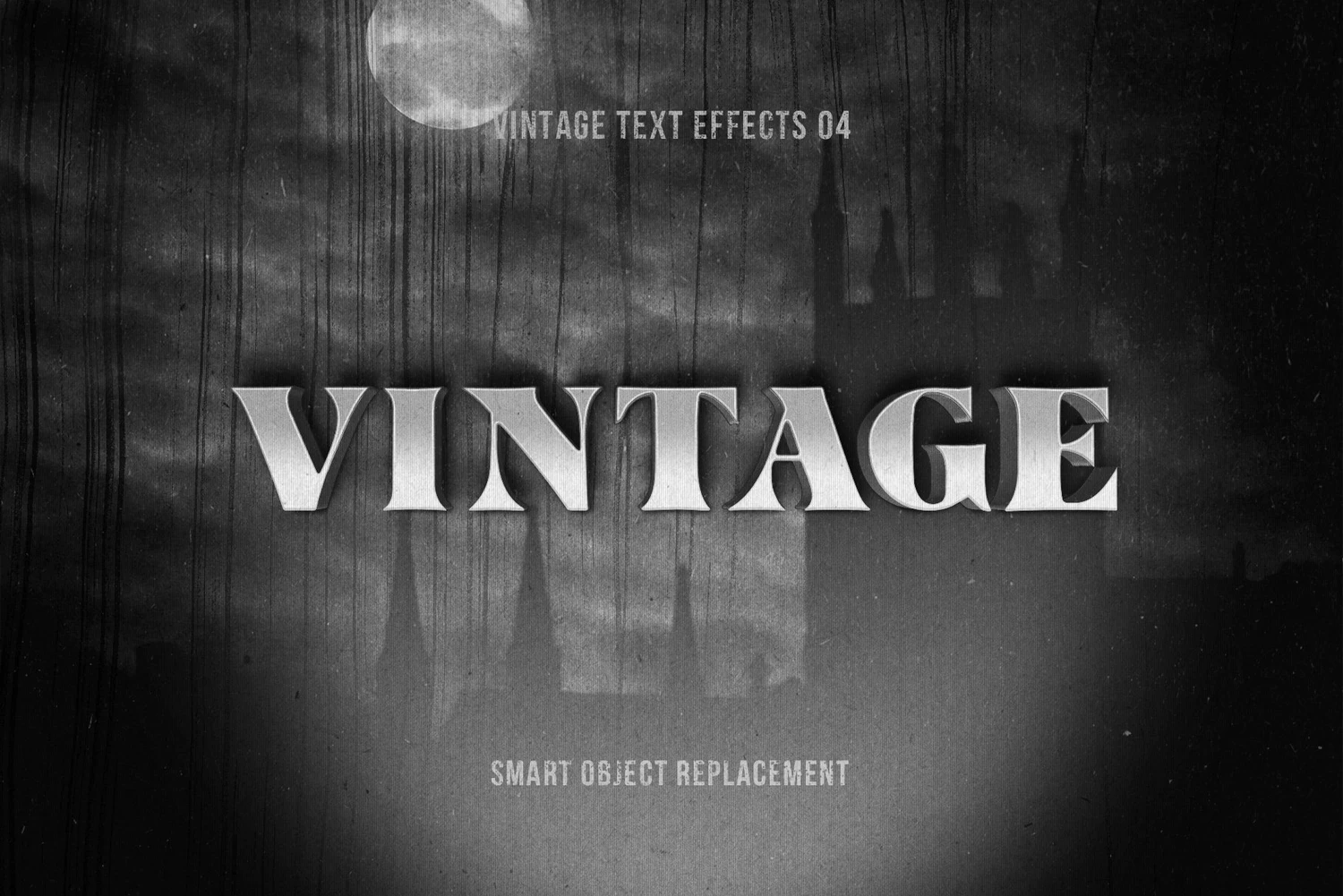 2675 10款复古文本文字立体效果PS样式素材包 Retrica Vintage Text Effects Pack