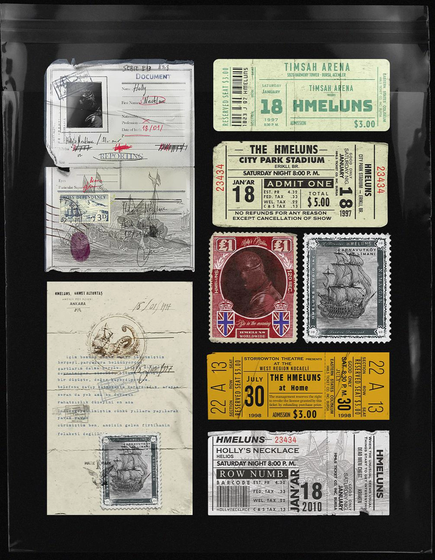 2679 复古老物件明信片证件卡邮戳邮票贴纸门票电影票票据 hmeluns – Postage Pack