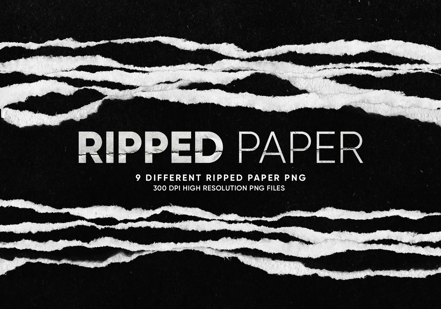 2707 潮流撕纸PNG高清免抠素材包 JORGE SALAZARES – Ripped Paper