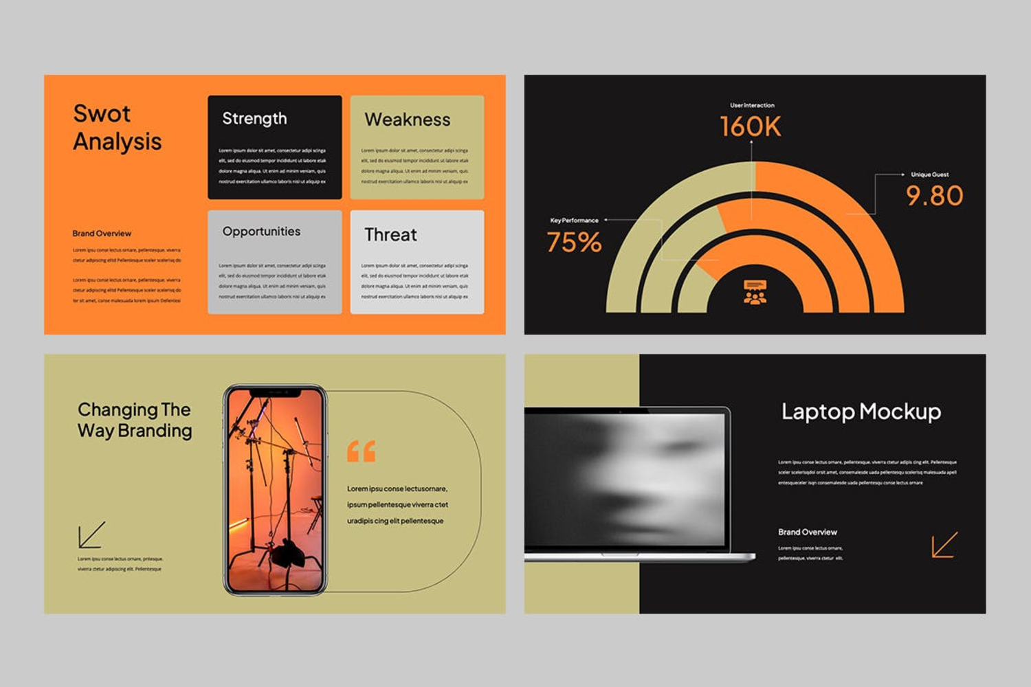 2774 艺术宣传推广主题的展览讲座keynote橙色模板-SUISSE SUISSE – Creative Powerpoint Template-GOOODME果觅网