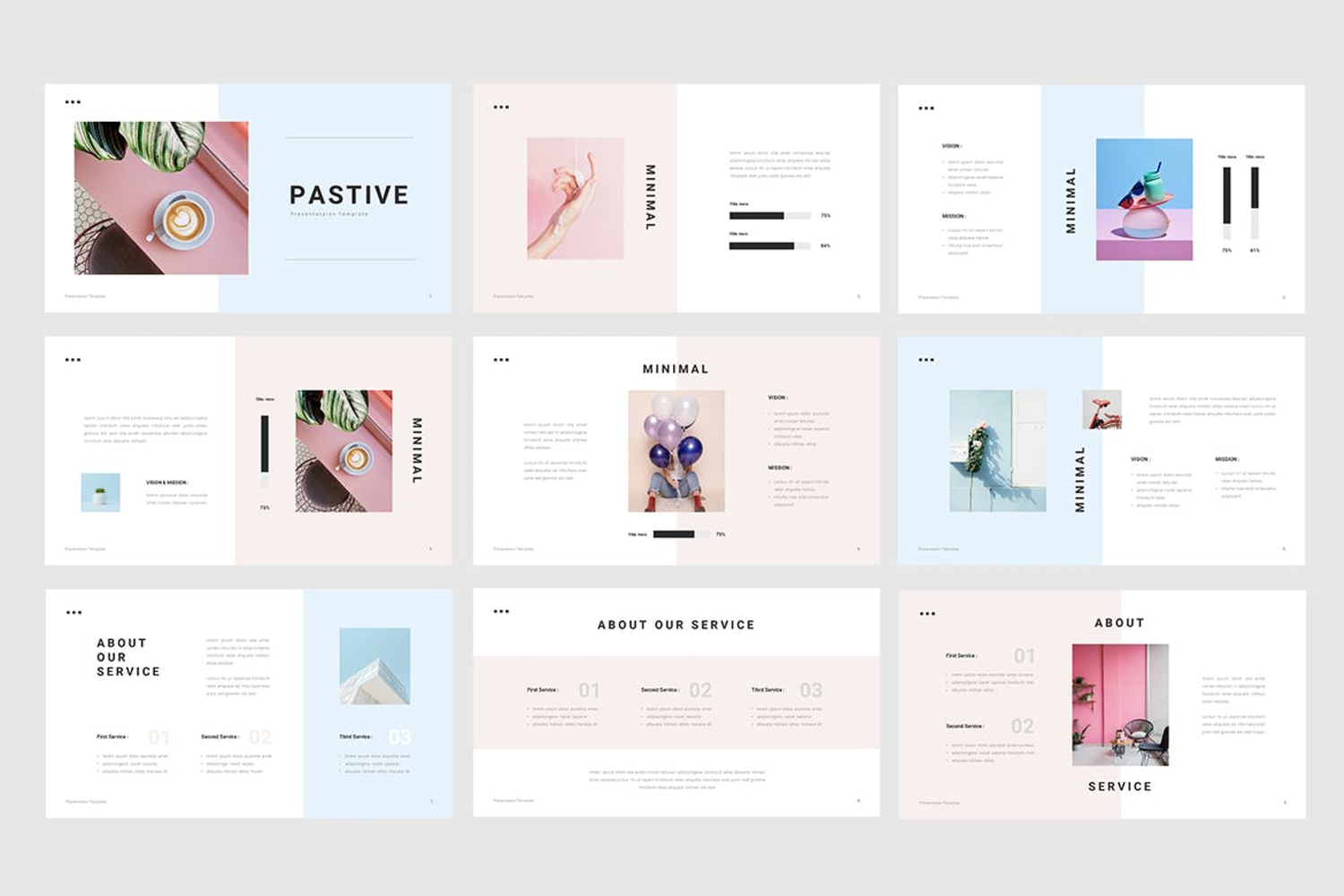 2779 清爽自然的公司介绍ppt&keynote演示文稿模板 Pastive – Minimal Presentation Template-GOOODME果觅网