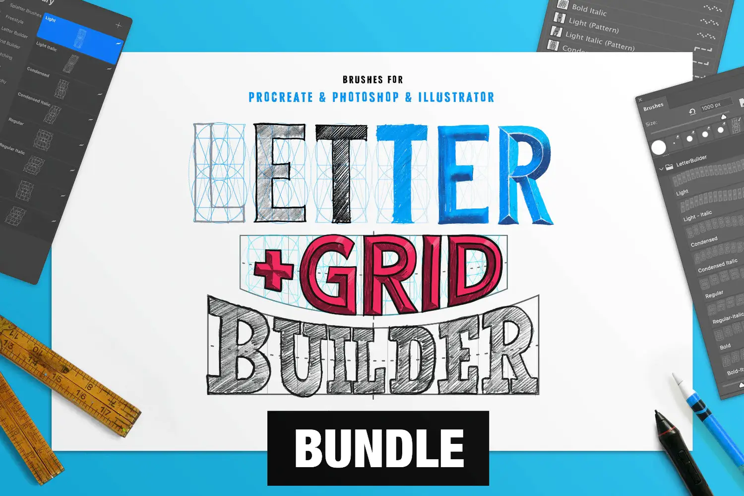 2836 特效素描手绘笔刷包 BUILDER BUNDLE-果觅网GOOODME.COM