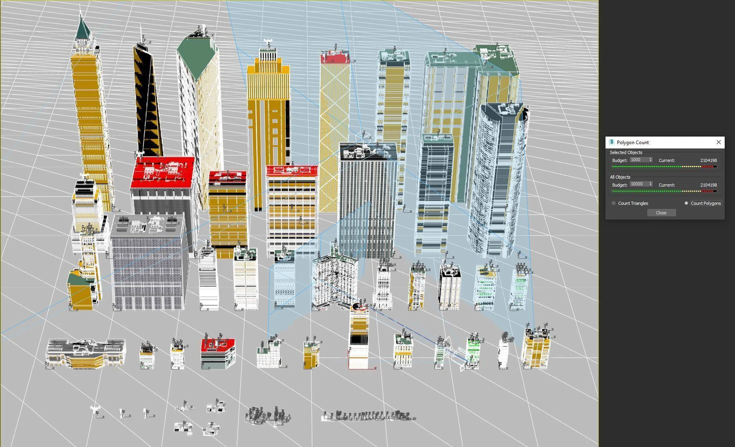 2879 37个城市街道楼房建筑3D模型MAXMayaOBJFBX格式素材 City Kitbash 3D model-果觅网GOOODME.COM