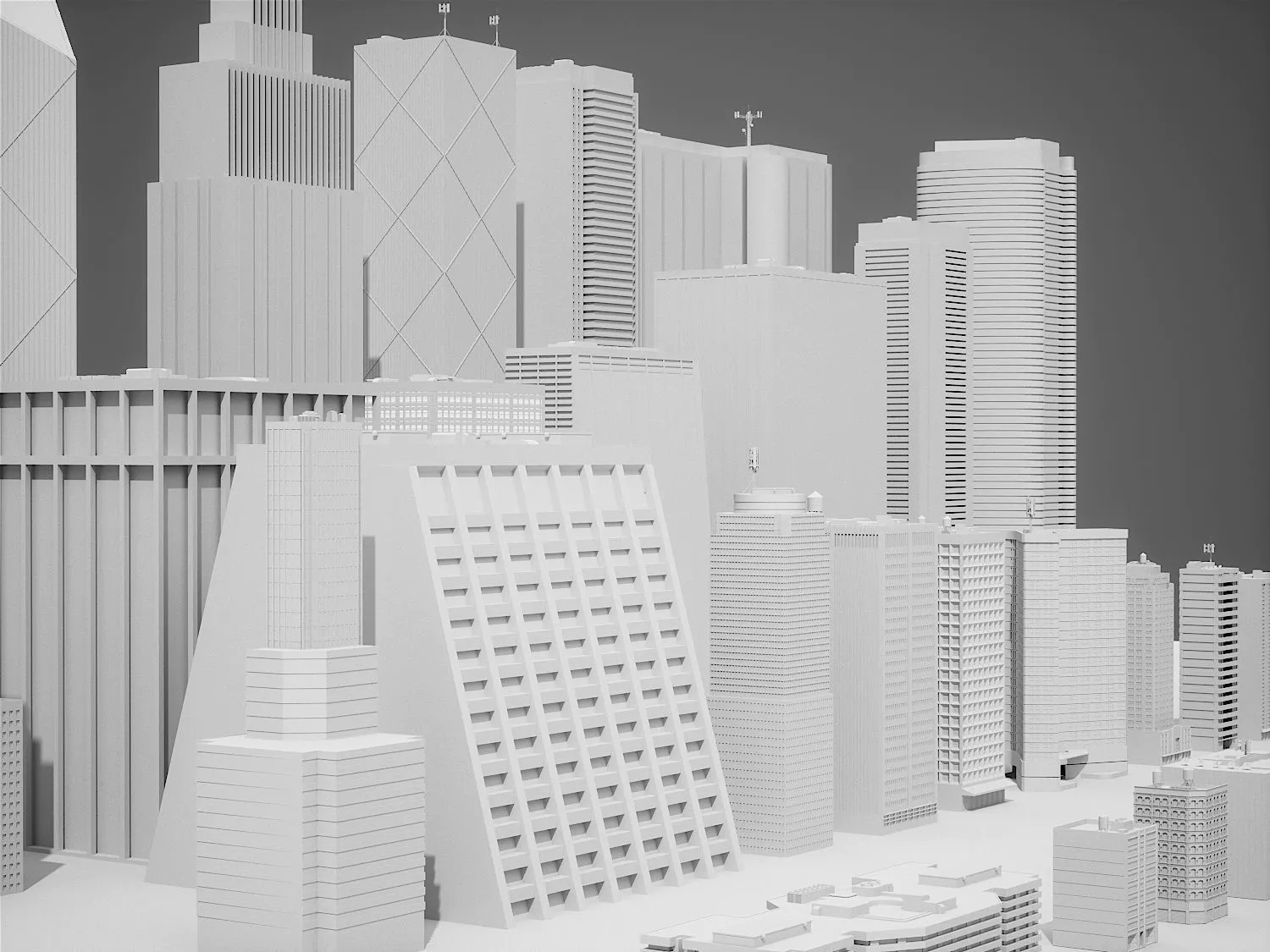 2879 37个城市街道楼房建筑3D模型MAXMayaOBJFBX格式素材 City Kitbash 3D model-果觅网GOOODME.COM