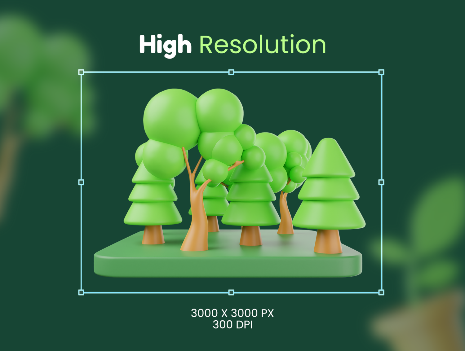2884 3D立体卡通自然植物花卉绿植环保icon图标png免抠素材Blend模板 3D Nature Icon Pack-果觅网GOOODME.COM