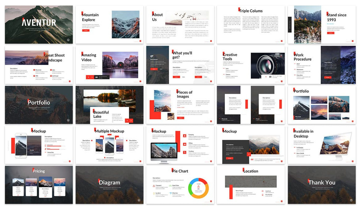 2935 现代多用途商业展示keynote模版Aventur – Keynote Presentation Template