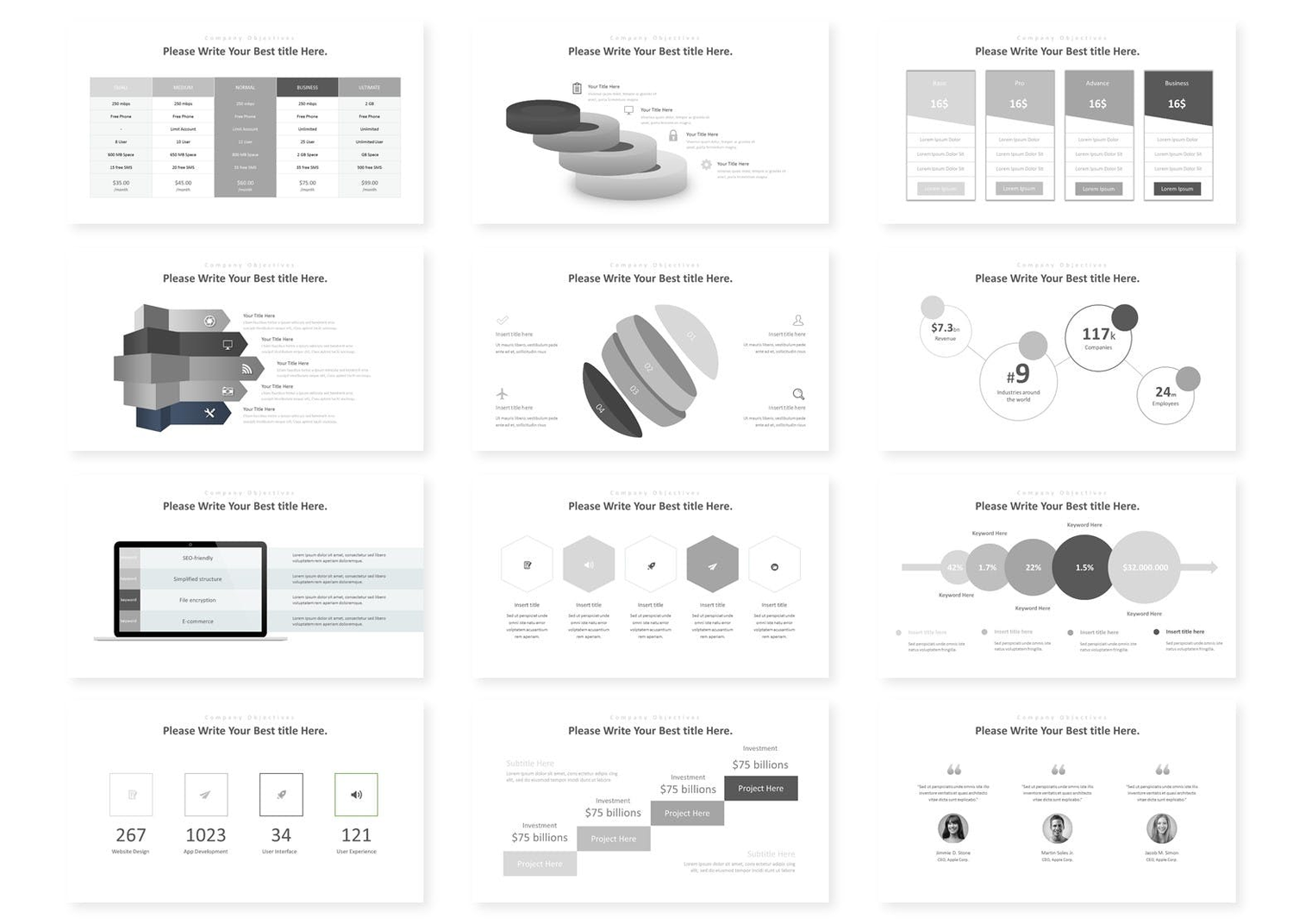 2945 个人简历业务演示keynote模版 Himense – Keynote Template
