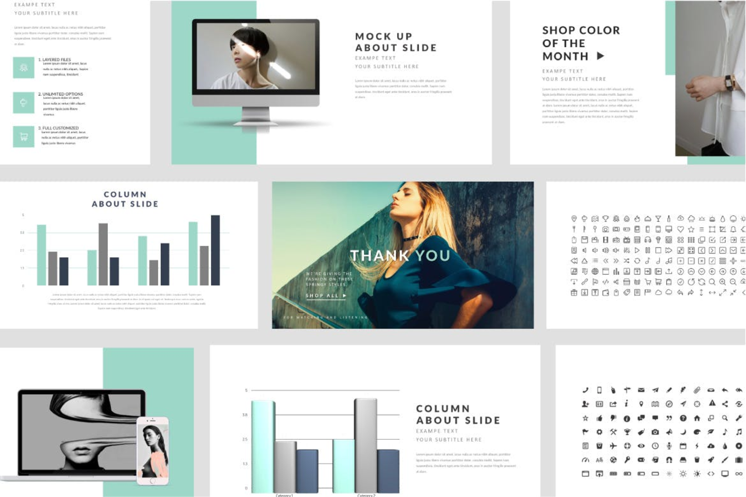 2967 简约时装品牌演示设计keynote模版 Stylist – Keynote