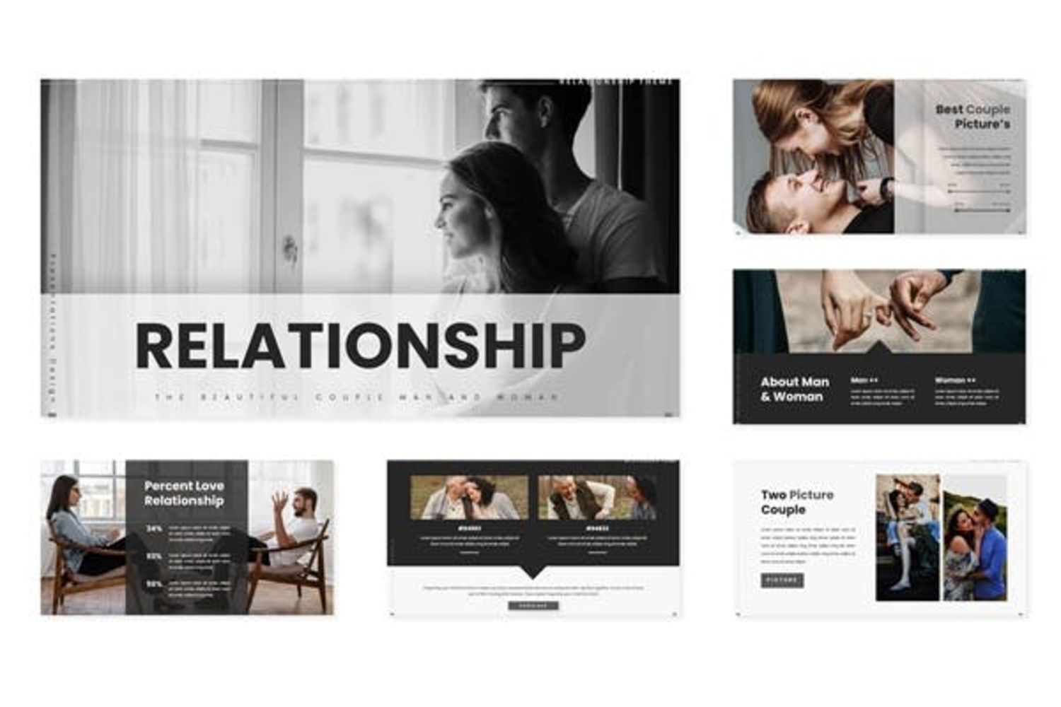 2976 个人商业多用途通用多色演示keynote模版 Relationship – Keynote Template