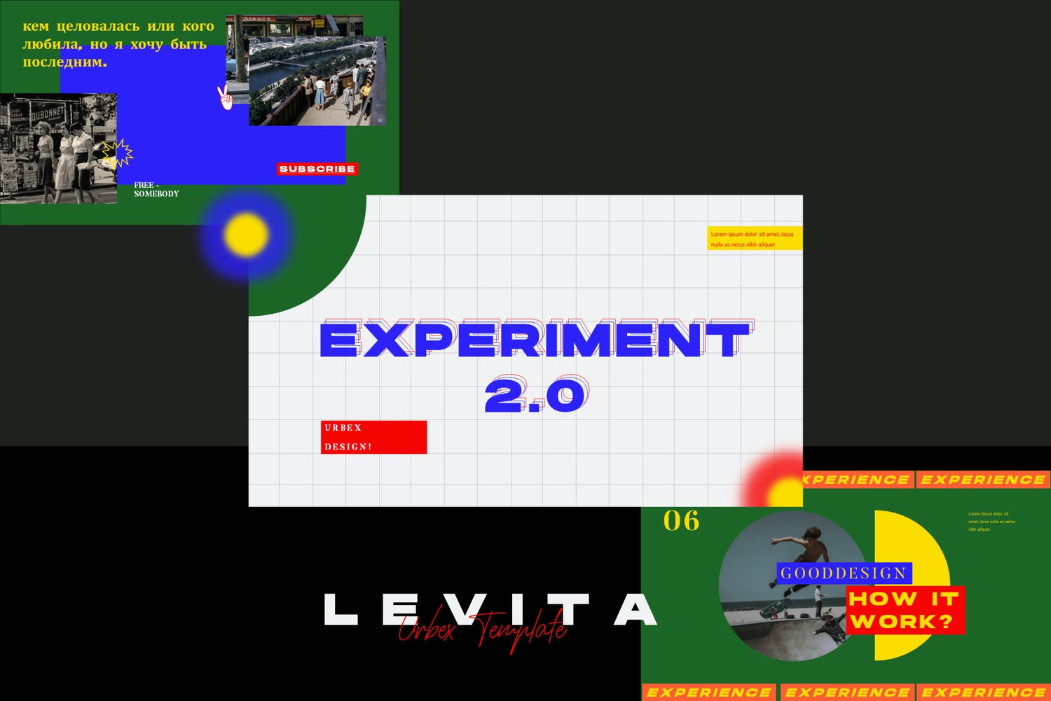 2997 时尚创意多彩撞色潮流版式品牌推广PPT+Keynote演示文稿模板 LEVITA – Powerpoint Template