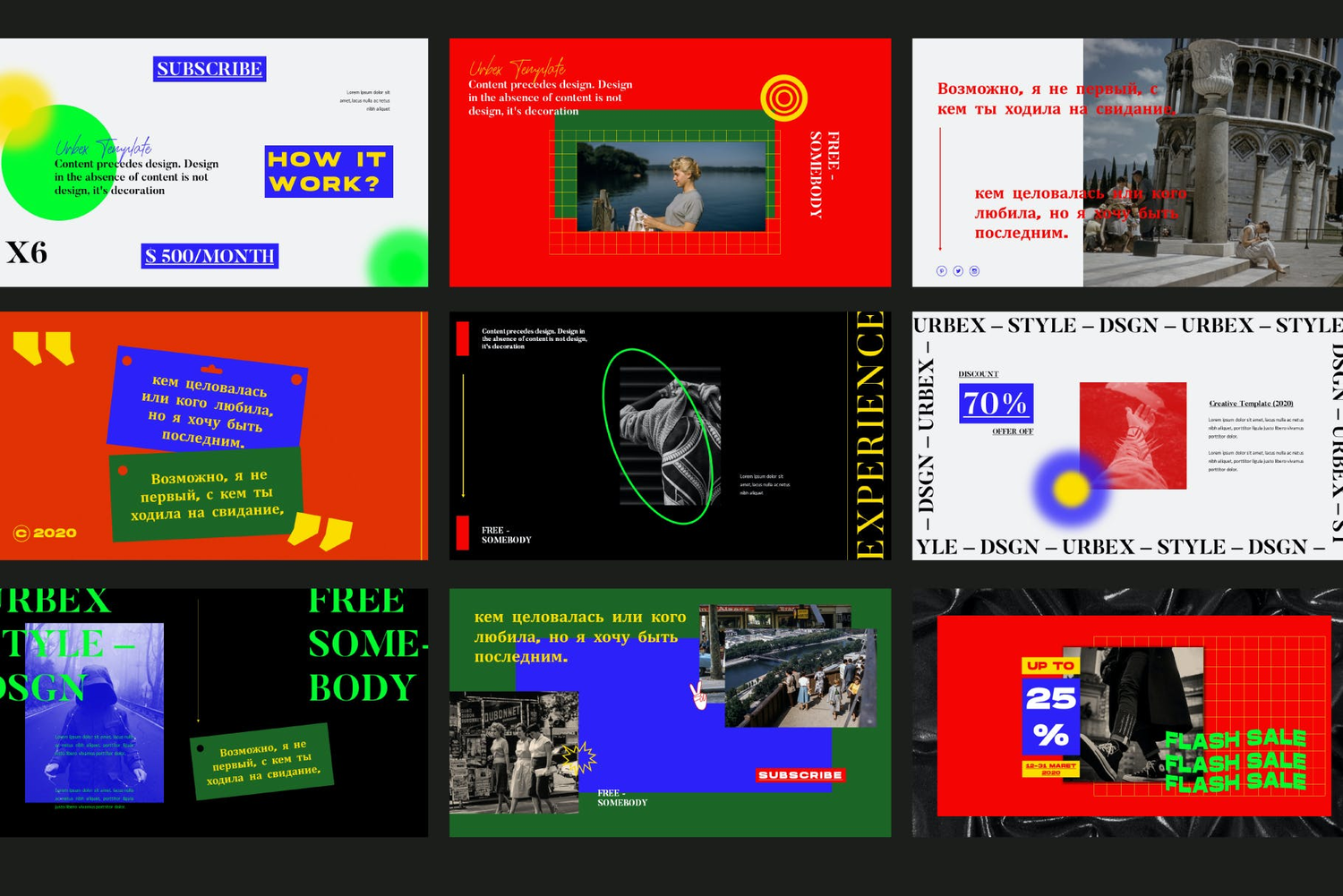 2997 时尚创意多彩撞色潮流版式品牌推广PPT+Keynote演示文稿模板 LEVITA – Powerpoint Template
