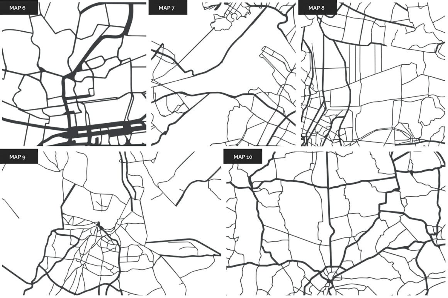 3021 10款高清地图线框背景底纹矢量素材 Map Patterns