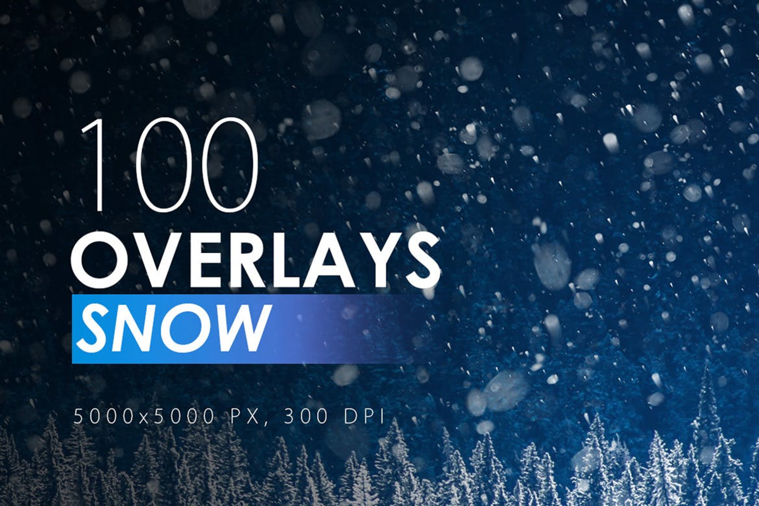 3052 100款5K高清雪花下雪效果照片叠加素材 100 Snow Overlays