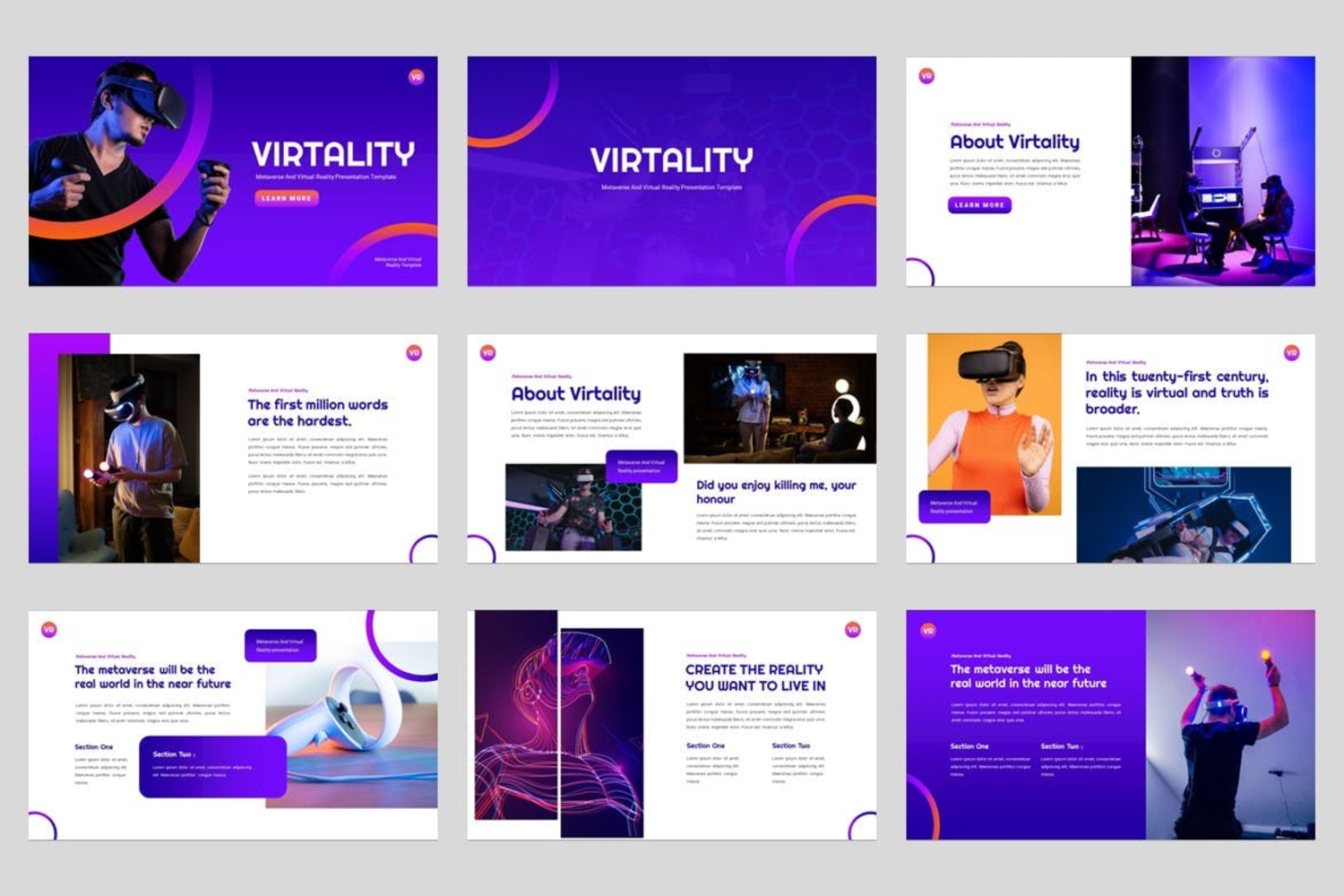 3074 未来科技VR元宇宙虚拟现实演讲Keynote模板 Metaverse and Virtual Reality Keynote Template