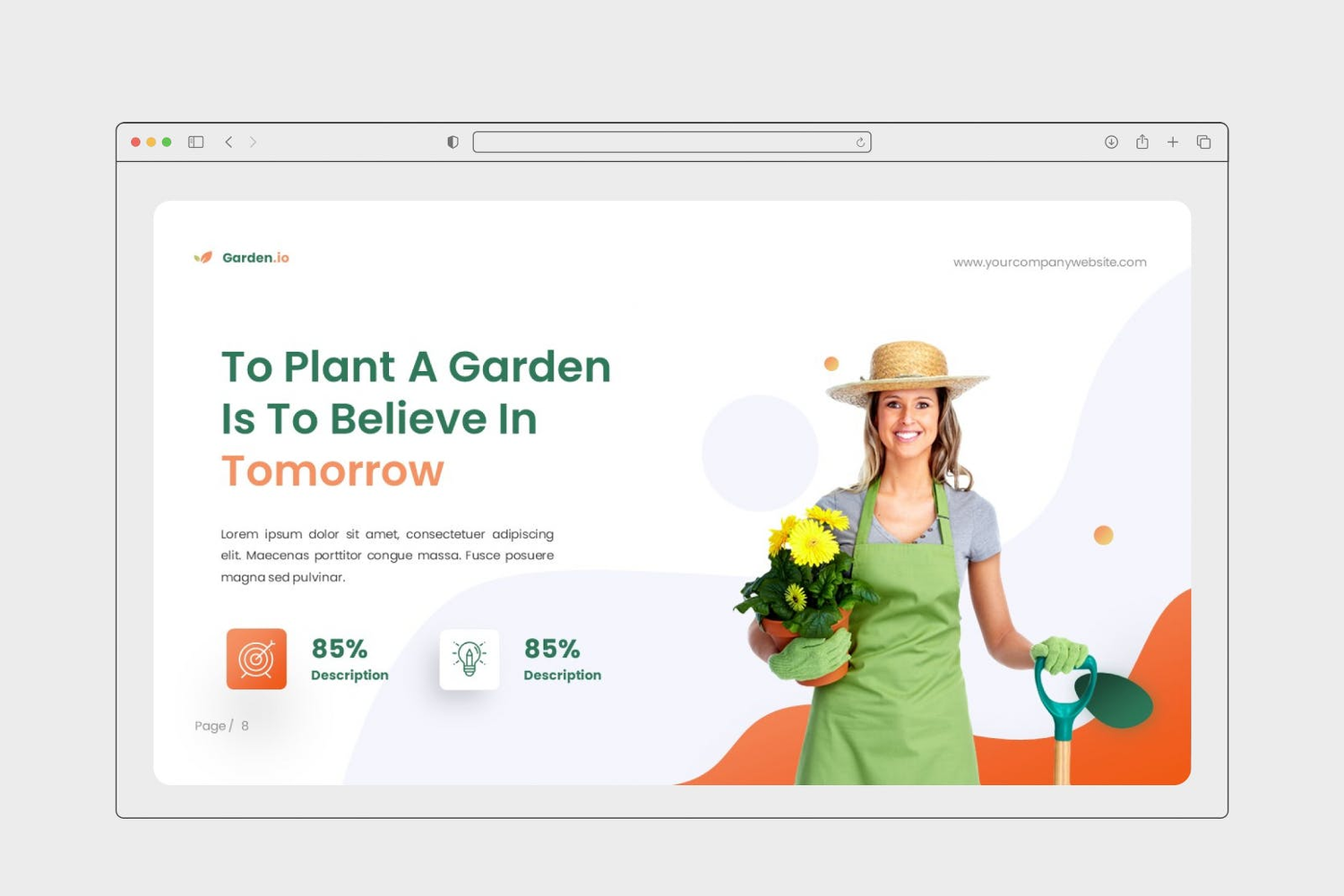 3081 家政服务园艺花卉项目报表商业计划书PPT+Keynote模板 Gardenio – Gardening & Landscaping Keynote
