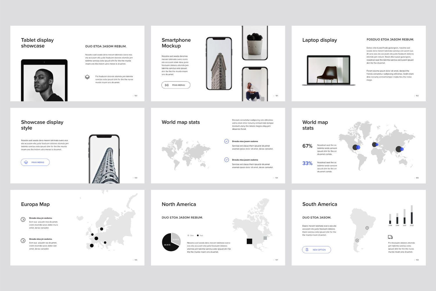 3083 极简黑白团队个人作品集简历简介PPT+Keynote模版  MURO – Keynote Template