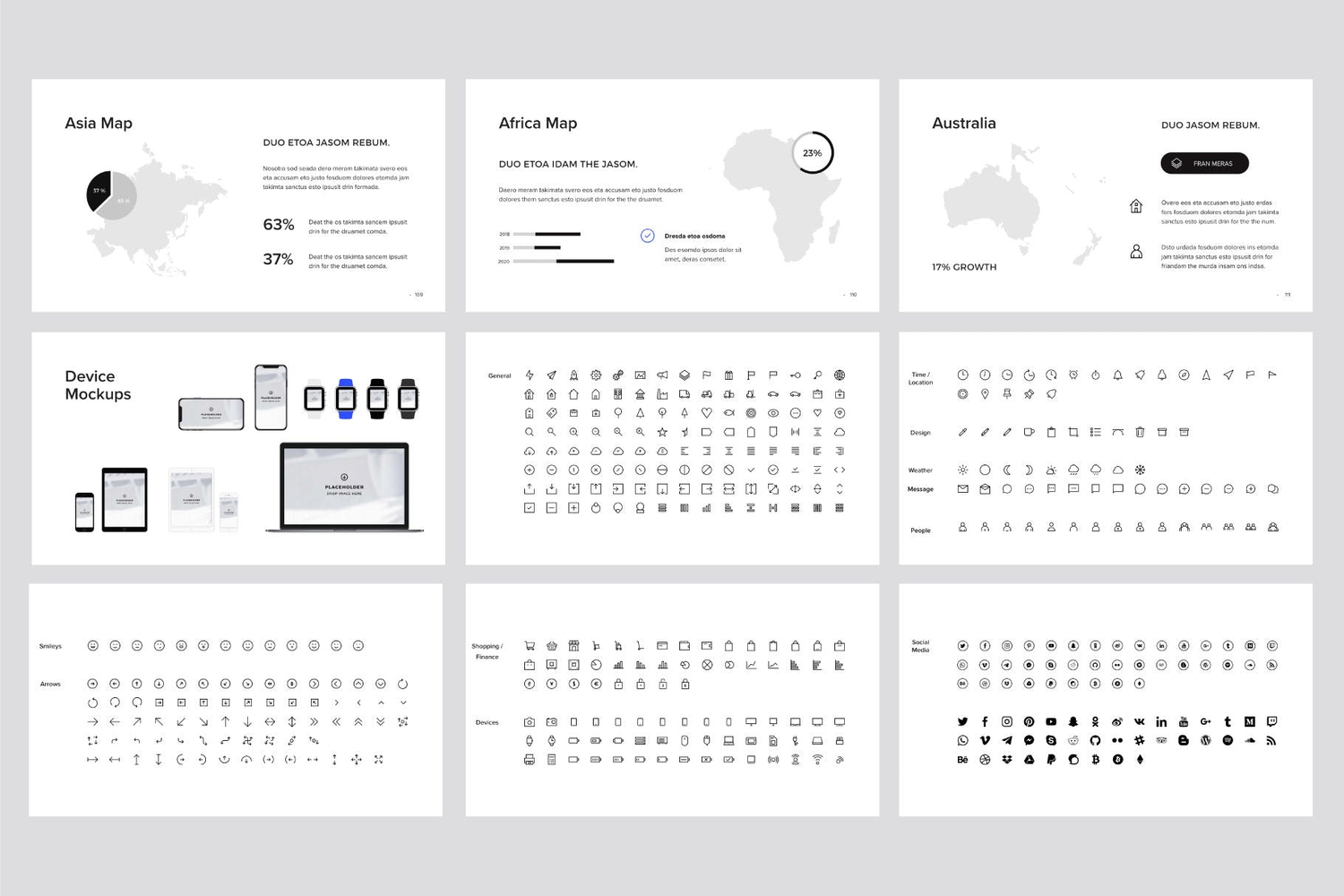 3083 极简黑白团队个人作品集简历简介PPT+Keynote模版  MURO – Keynote Template