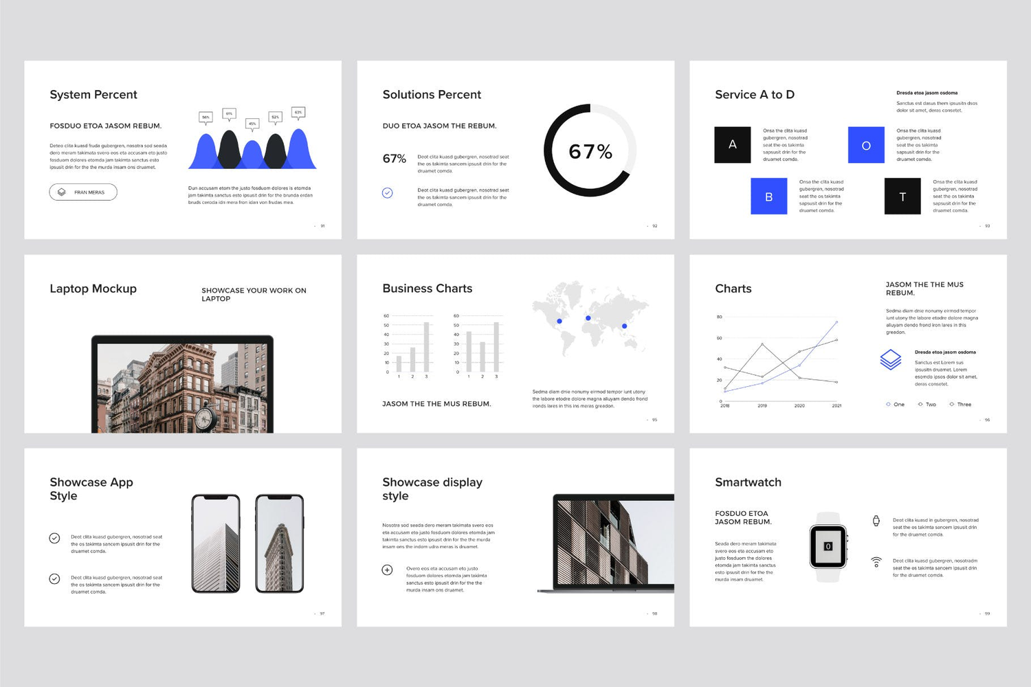 3083 极简黑白团队个人作品集简历简介PPT+Keynote模版  MURO – Keynote Template